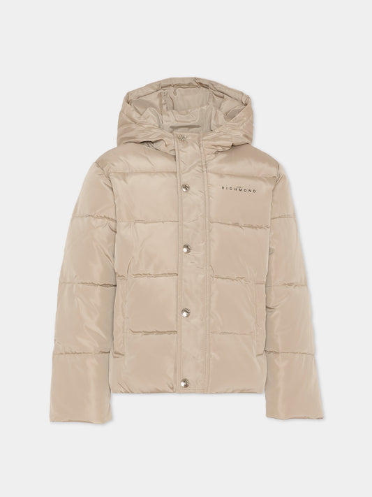 Piumino beige per bambino con logo,Richmond,RBA25233PI TRENCH COAT