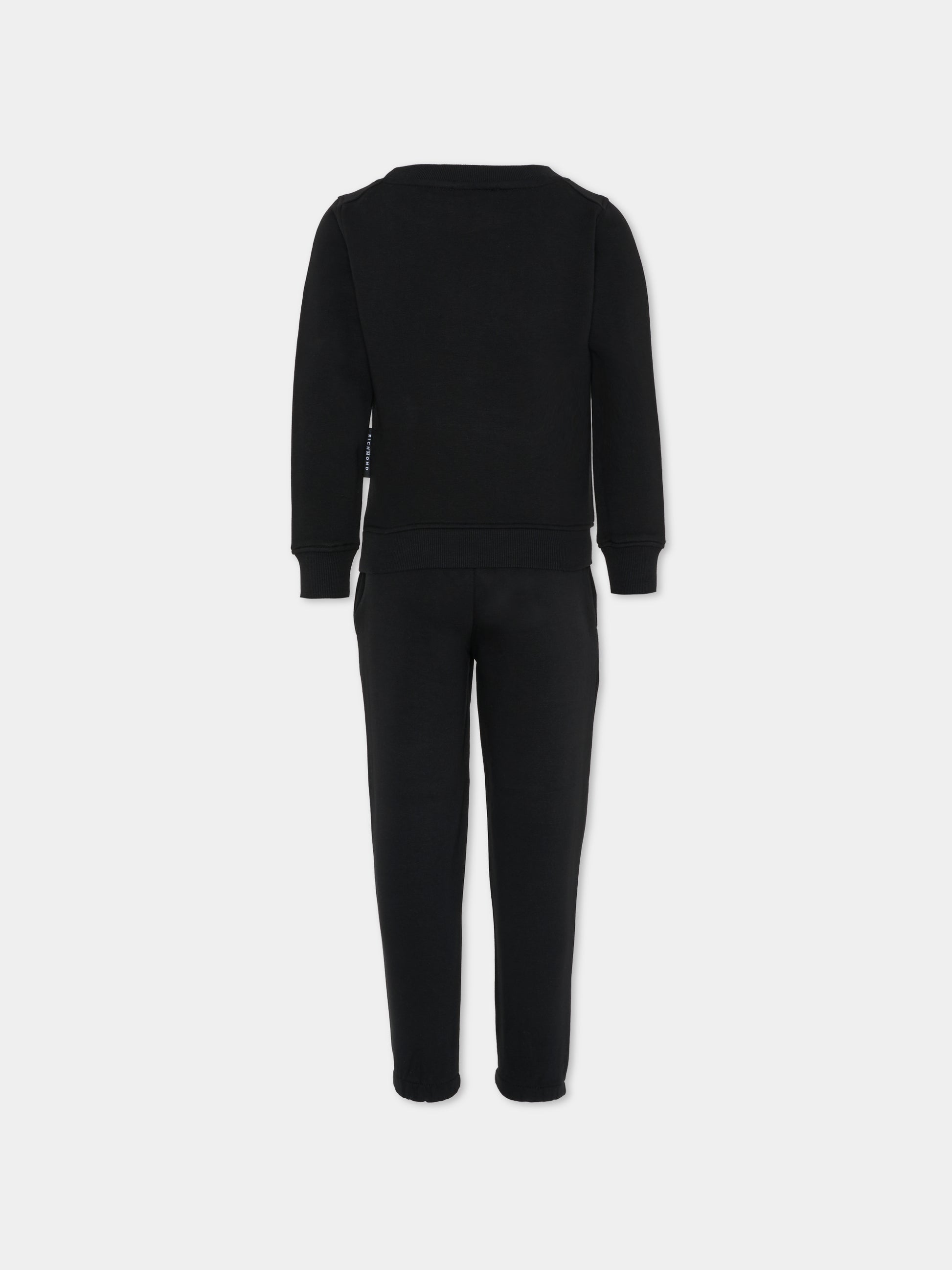 Completo nero per bambina con logo,Richmond,RGA25002CF BLACK