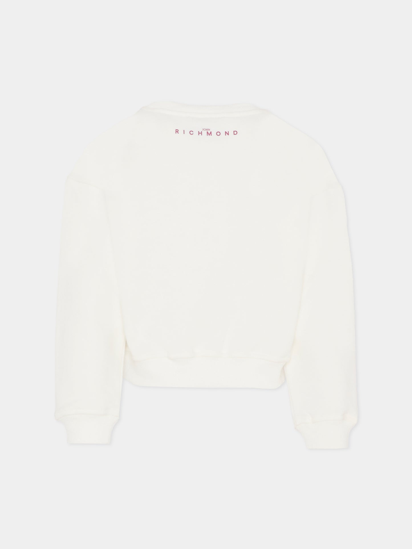 Felpa bianca per bambino con logo,Richmond,RGA25075FE WHITE