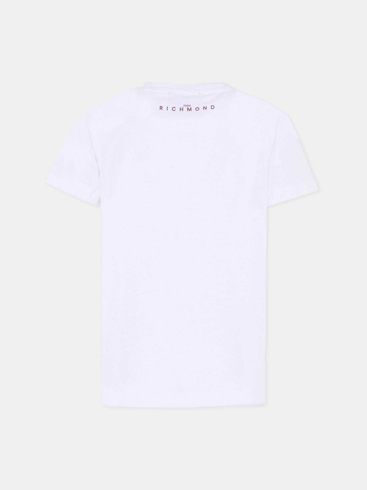 T-shirt bianca per bambina con logo,Richmond,RGA25078TS WHITE