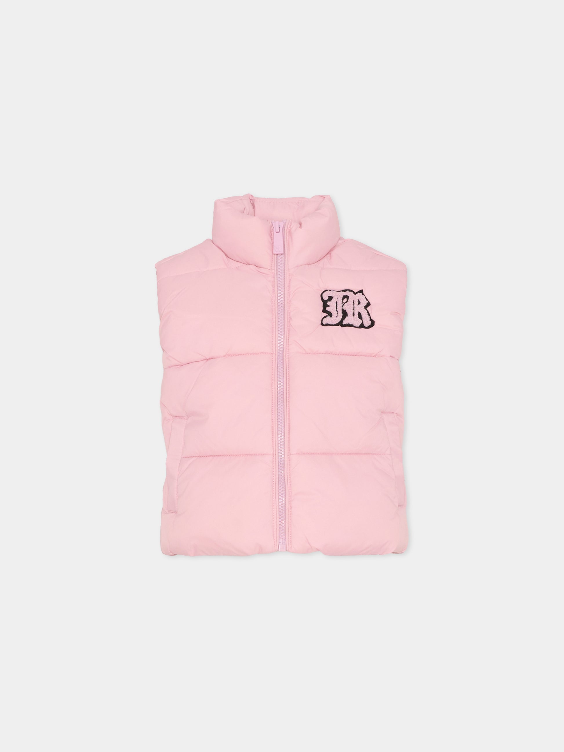 Gilet lilla per bambina con logo,Richmond,RGA25232PI LILAC FRAGRANT