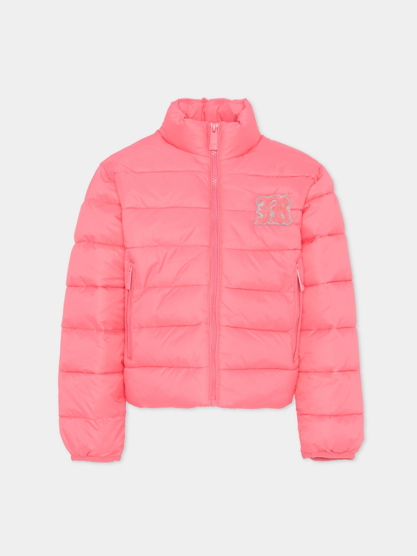 Piumino fucsia per bambina con logo,Richmond,RGA25233PI HONEYSUCKLE