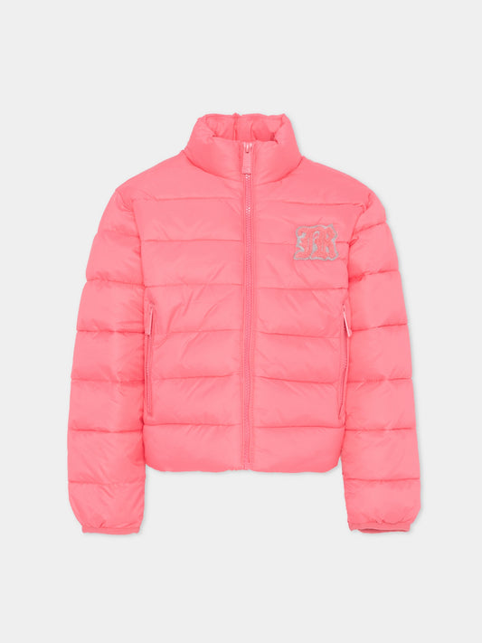 Piumino fucsia per bambina con logo,Richmond,RGA25233PI HONEYSUCKLE