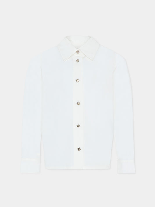 Camicia avorio per bambina,Richmond,RGA25234CA WHITE