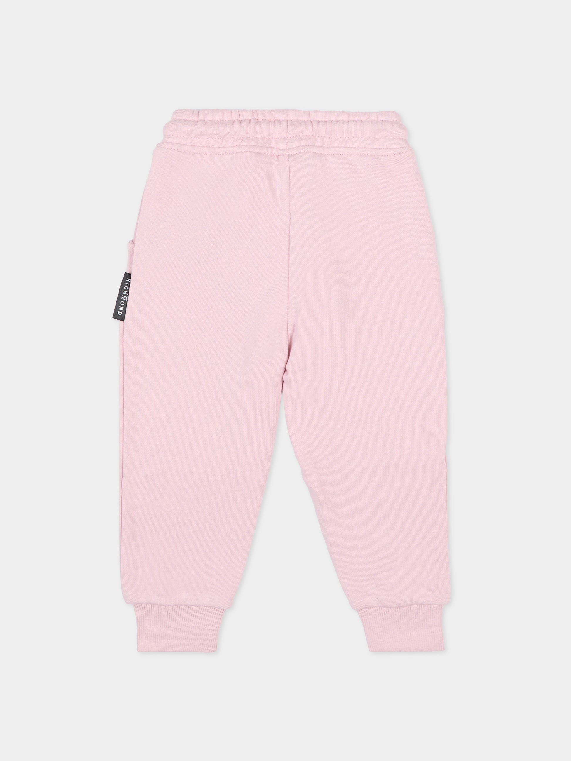 Pantaloni lilla per neonata con logo,Richmond,RIA25014PA ORCHID ICE