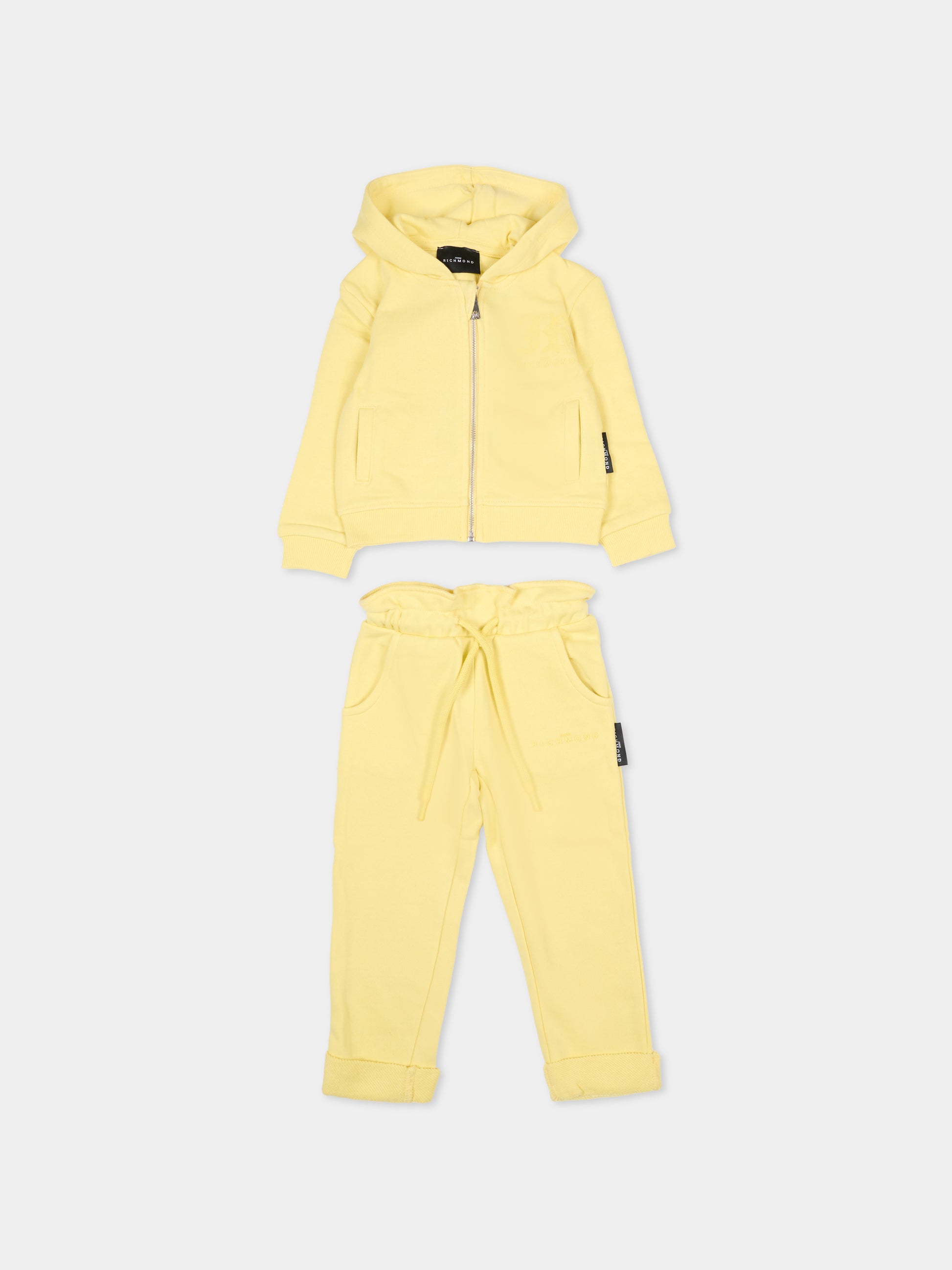 Completo giallo per neonata con logo,Richmond,RIA25027CF CUSTARD