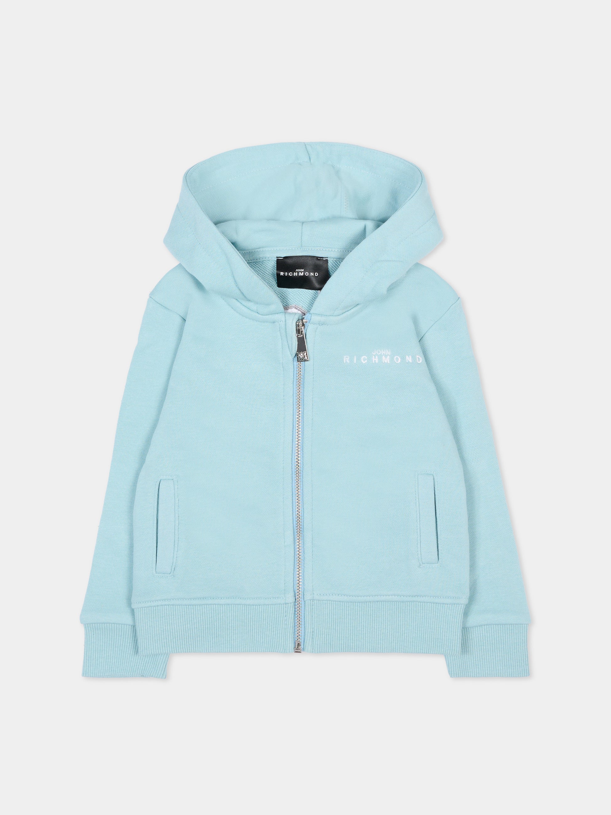 Felpa azzurra per neonato con logo,Richmond,RIA25054FE FORGET ME NOT