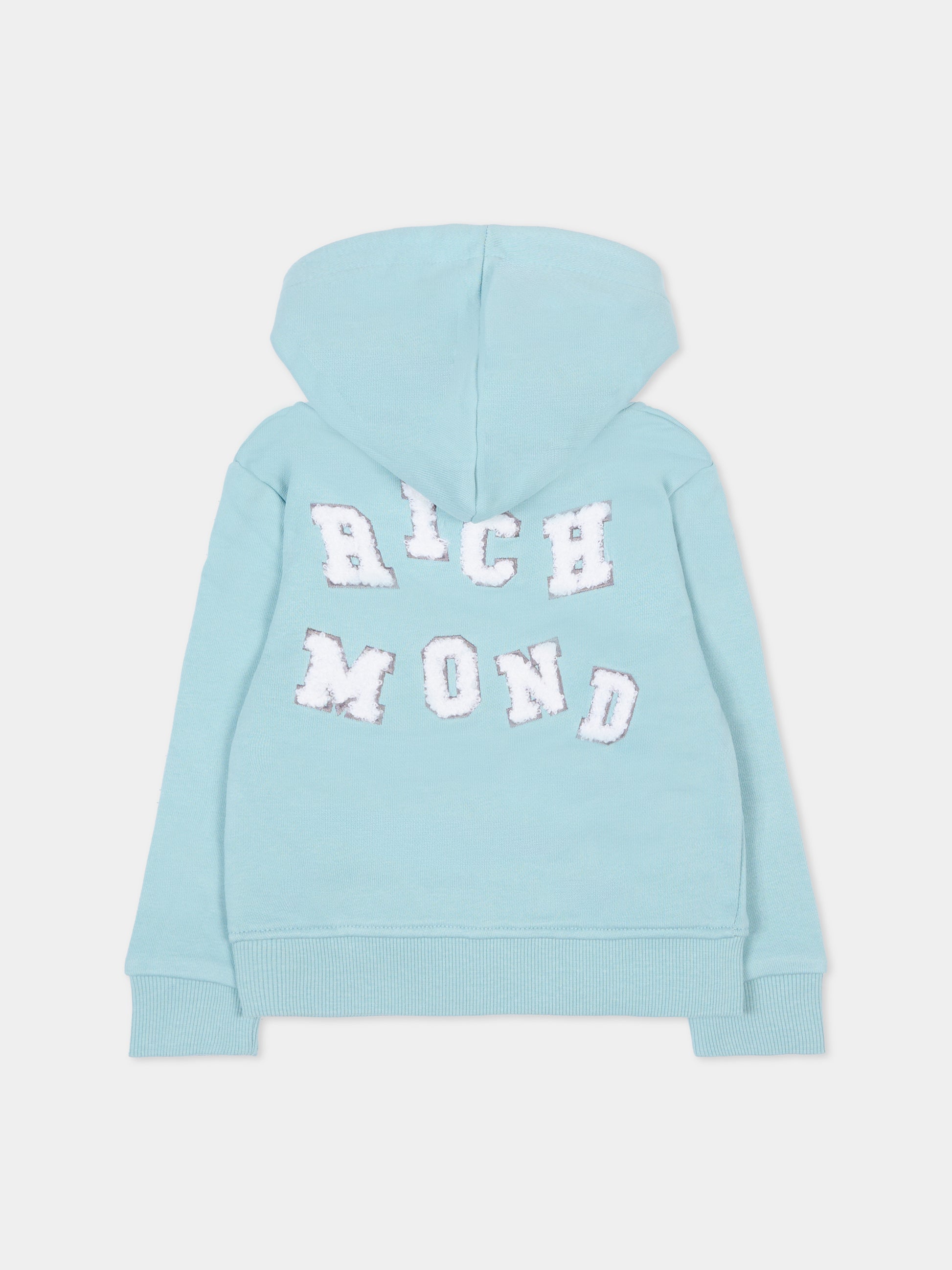 Felpa azzurra per neonato con logo,Richmond,RIA25054FE FORGET ME NOT