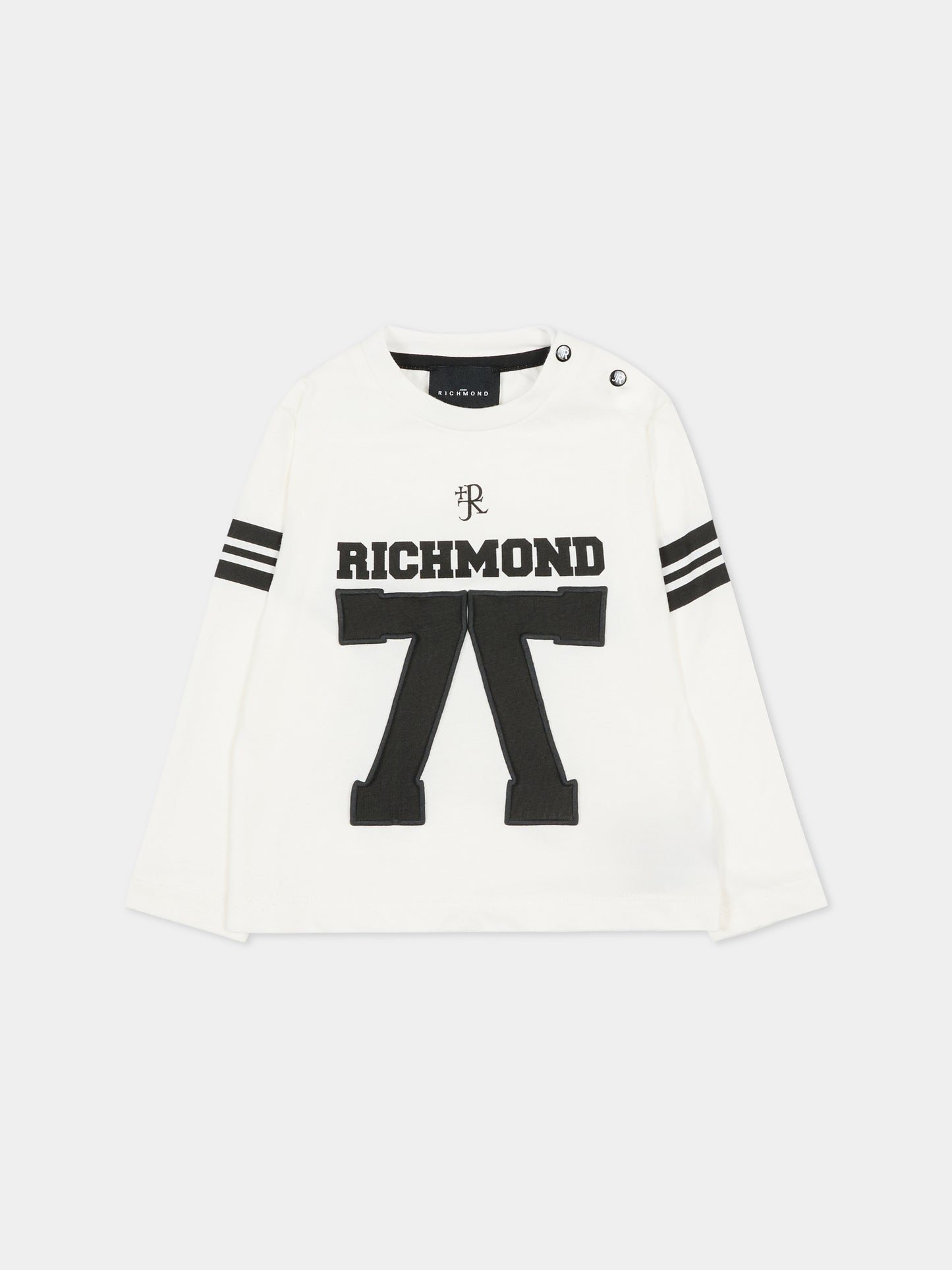 T-shirt avorio per neonato con logo,Richmond,RIA25057TS WHITE