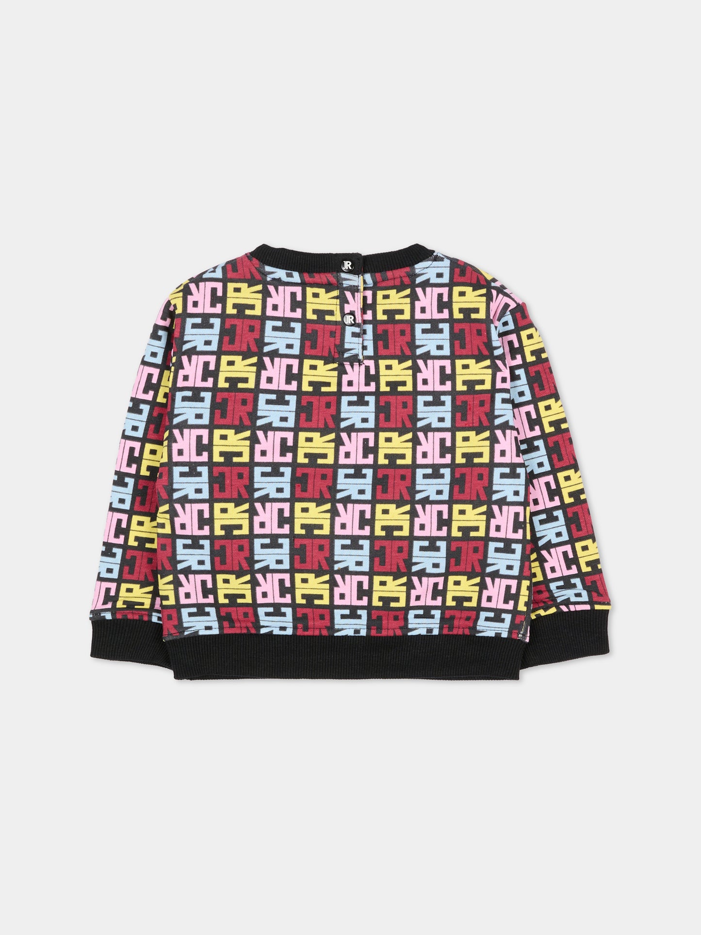 Felpa nera per neonata con logo,Richmond,RIA25080FE JR M.MULTICOLOR/BLK