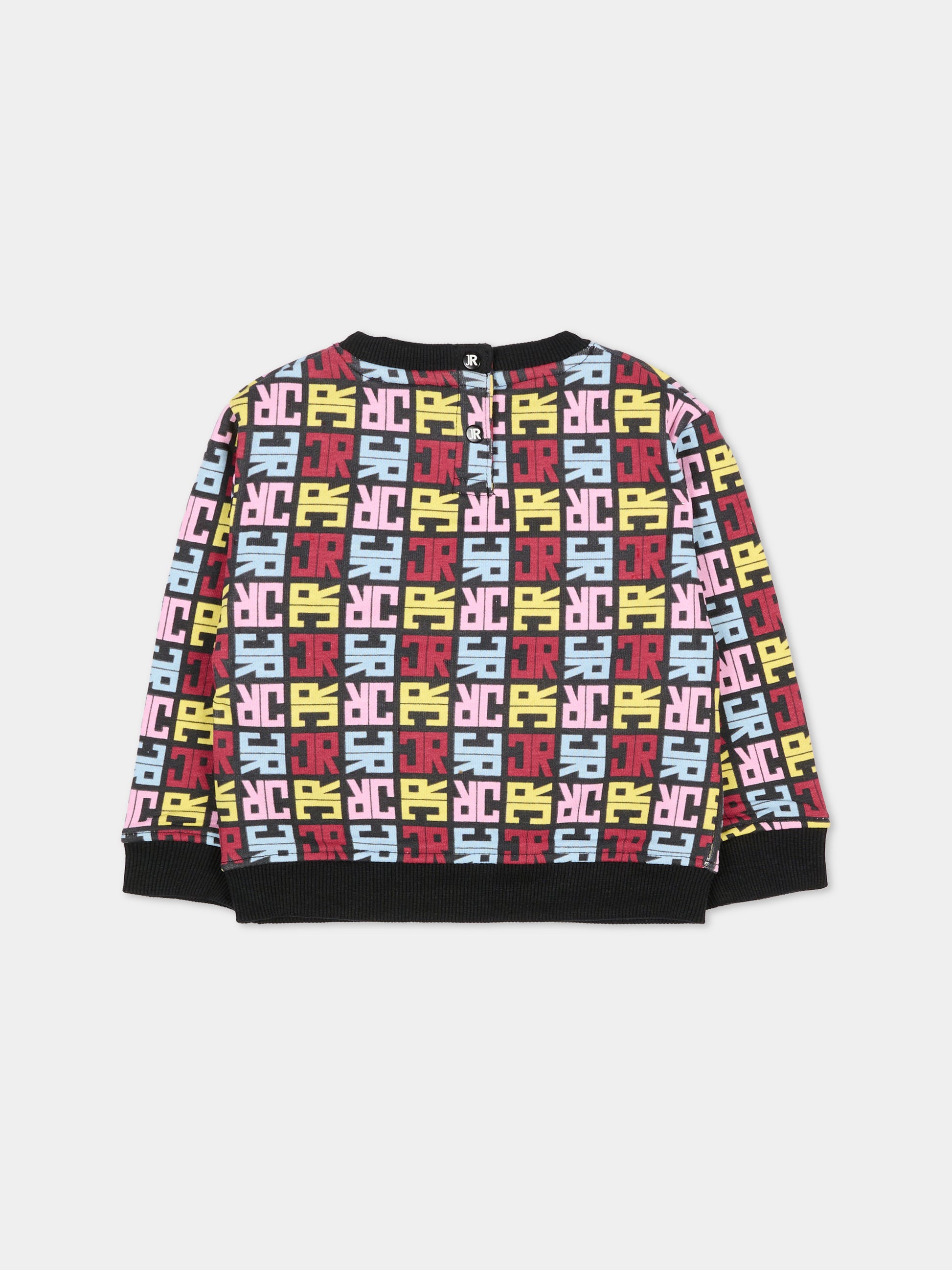 Felpa nera per neonata con logo,Richmond,RIA25080FE JR M.MULTICOLOR/BLK