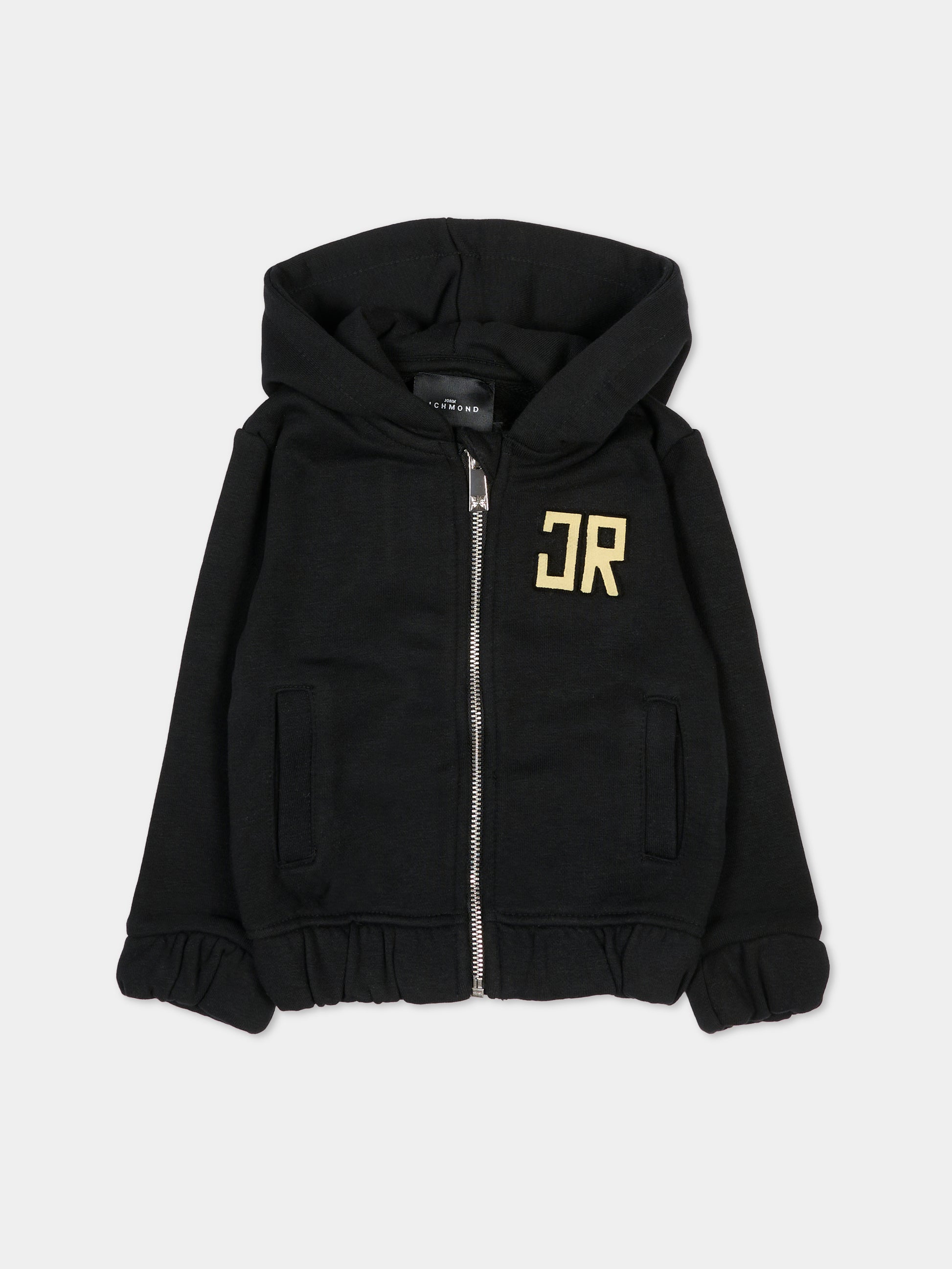 Felpa nera per neonato con logo,Richmond,RIA25086FE BLACK