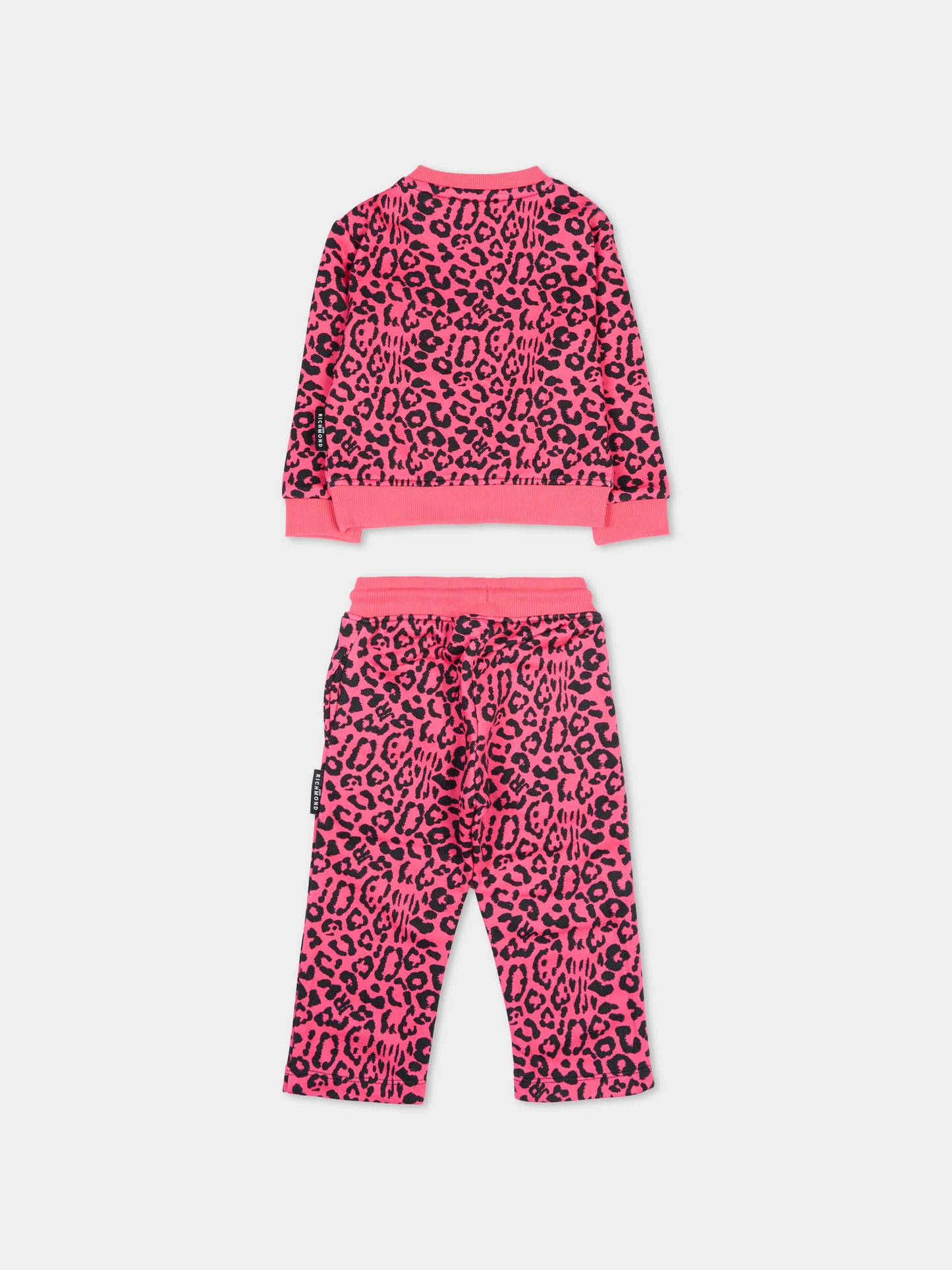 Completo fucsia per neonata con stampa animalier,Richmond,RIA25117CF HONEYSUCKLE SPOTTED