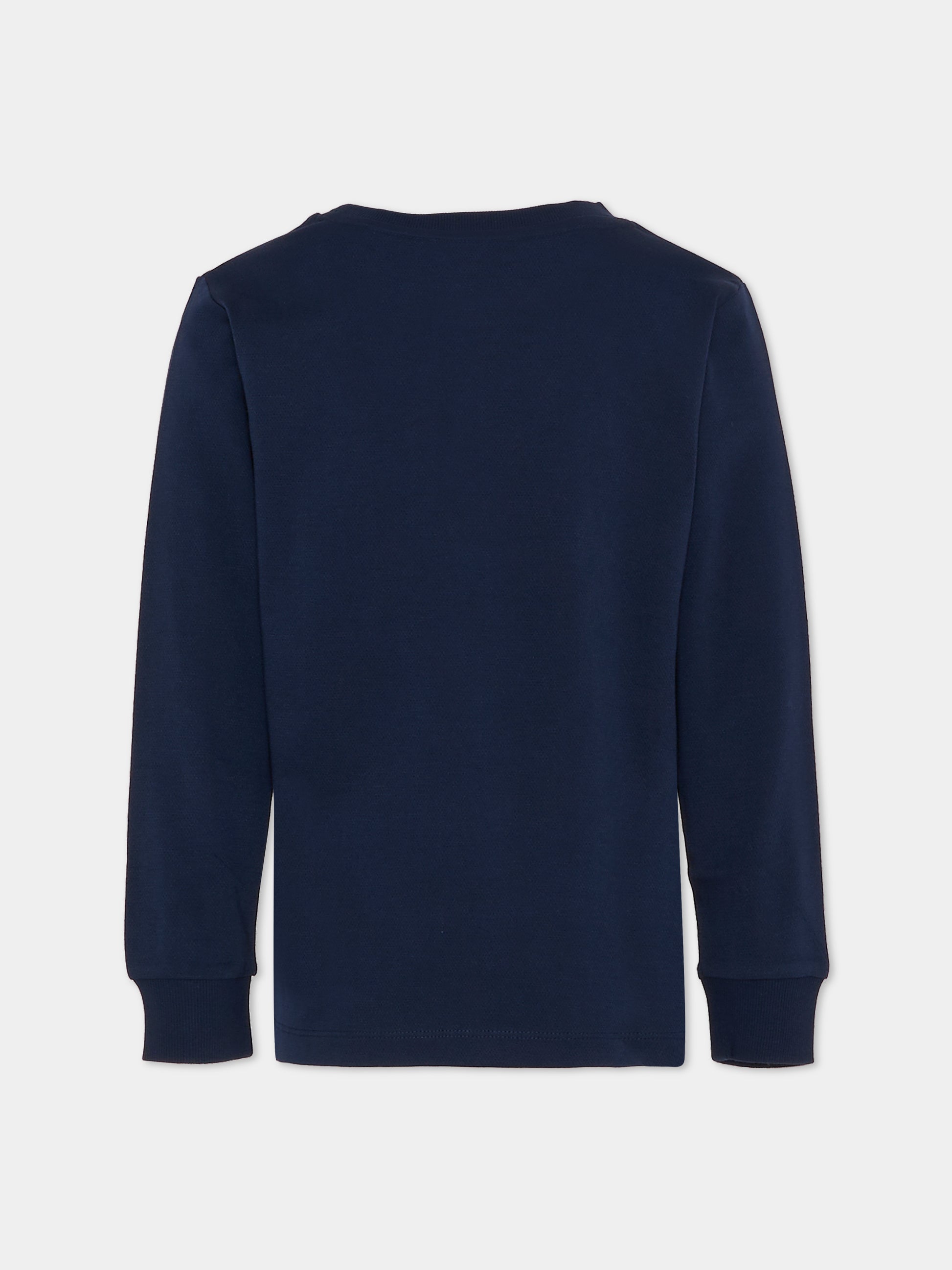 T-shirt blu per bambino con logo,Trussardi Junior,TBA25022TS PEACOAT