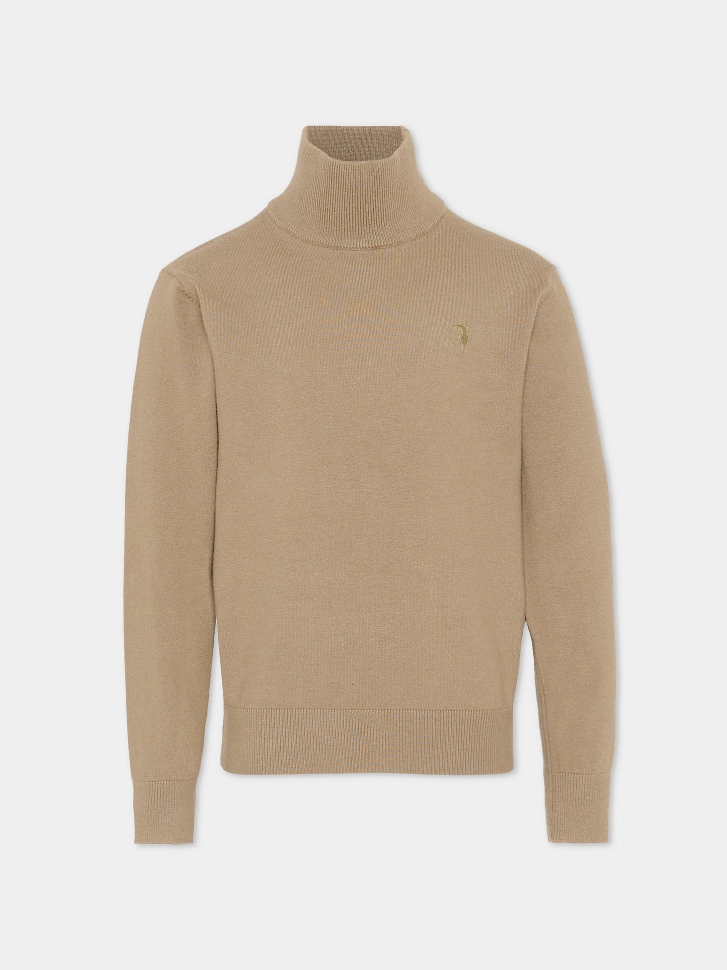 Dolcevita beige per bambino con logo,Trussardi Junior,TBA25032LU CHINCHILLA