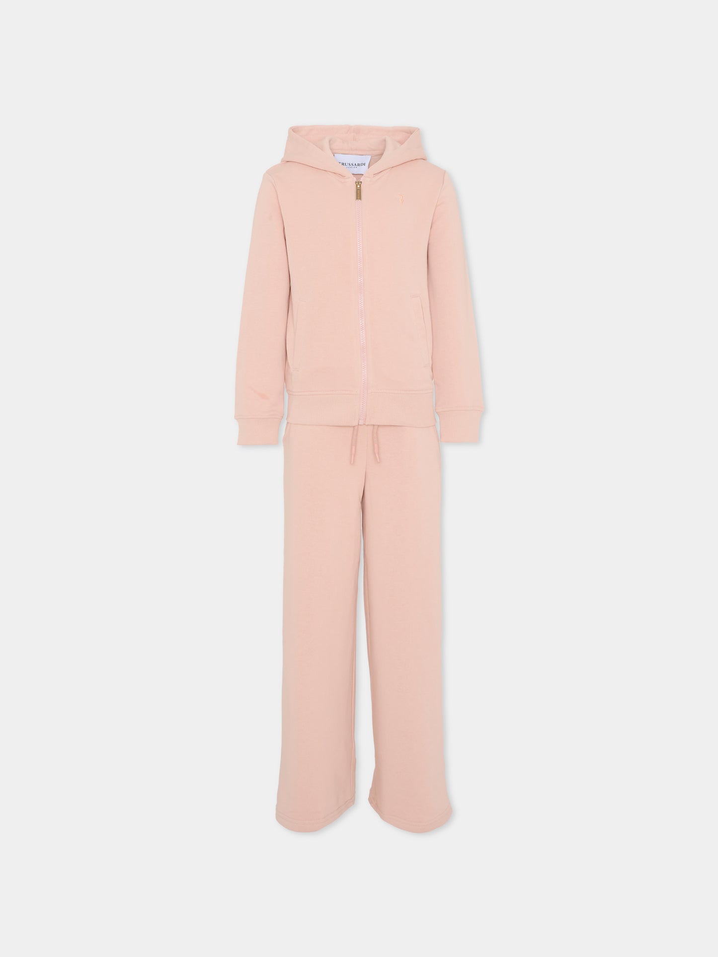 Completo rosa per bambina con logo,Trussardi Junior,TGA25009CF ROSE SMOKE