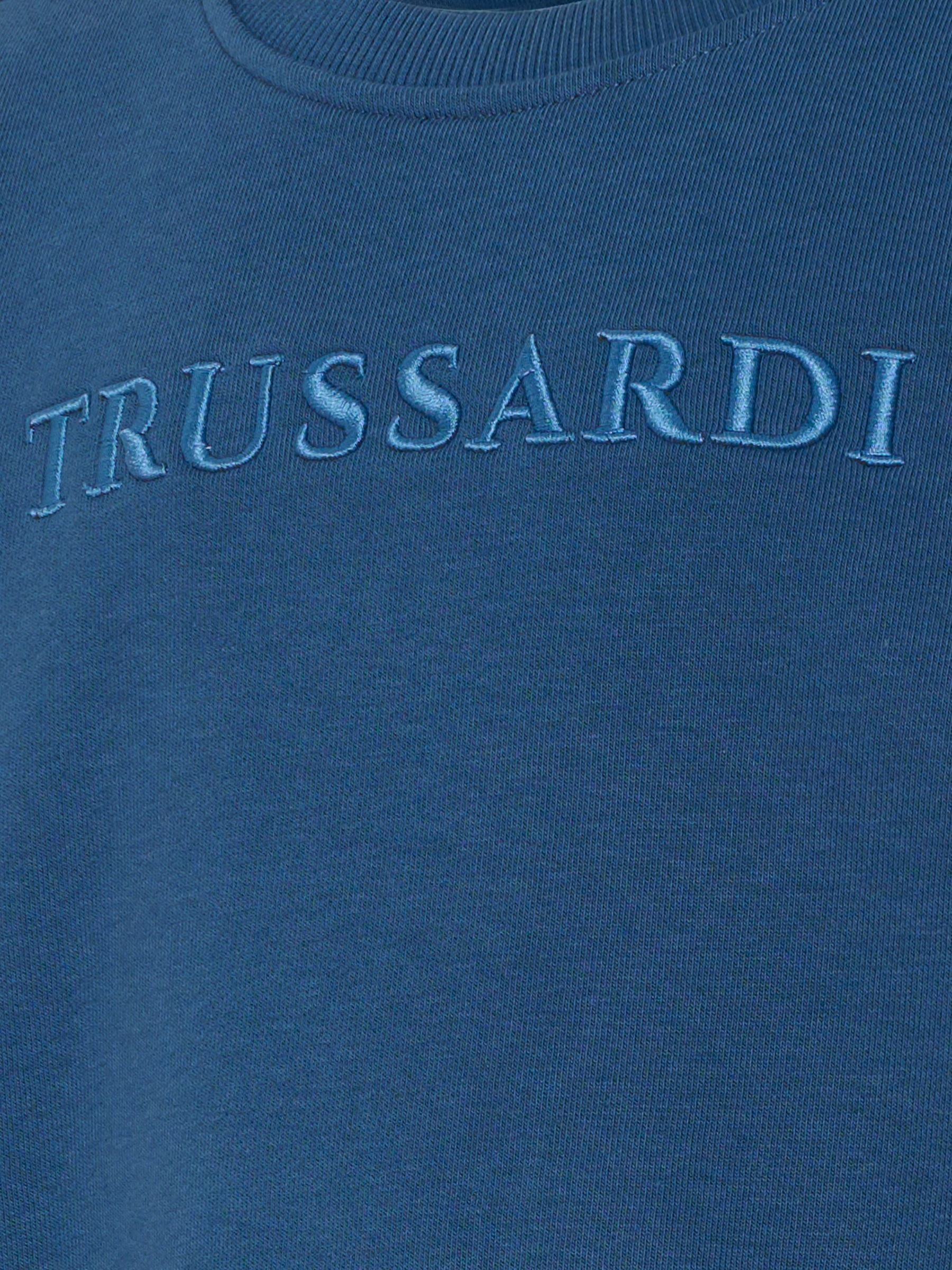 Felpa blu per bambina con logo,Trussardi Junior,TGA25021FE SARGASSO SEA