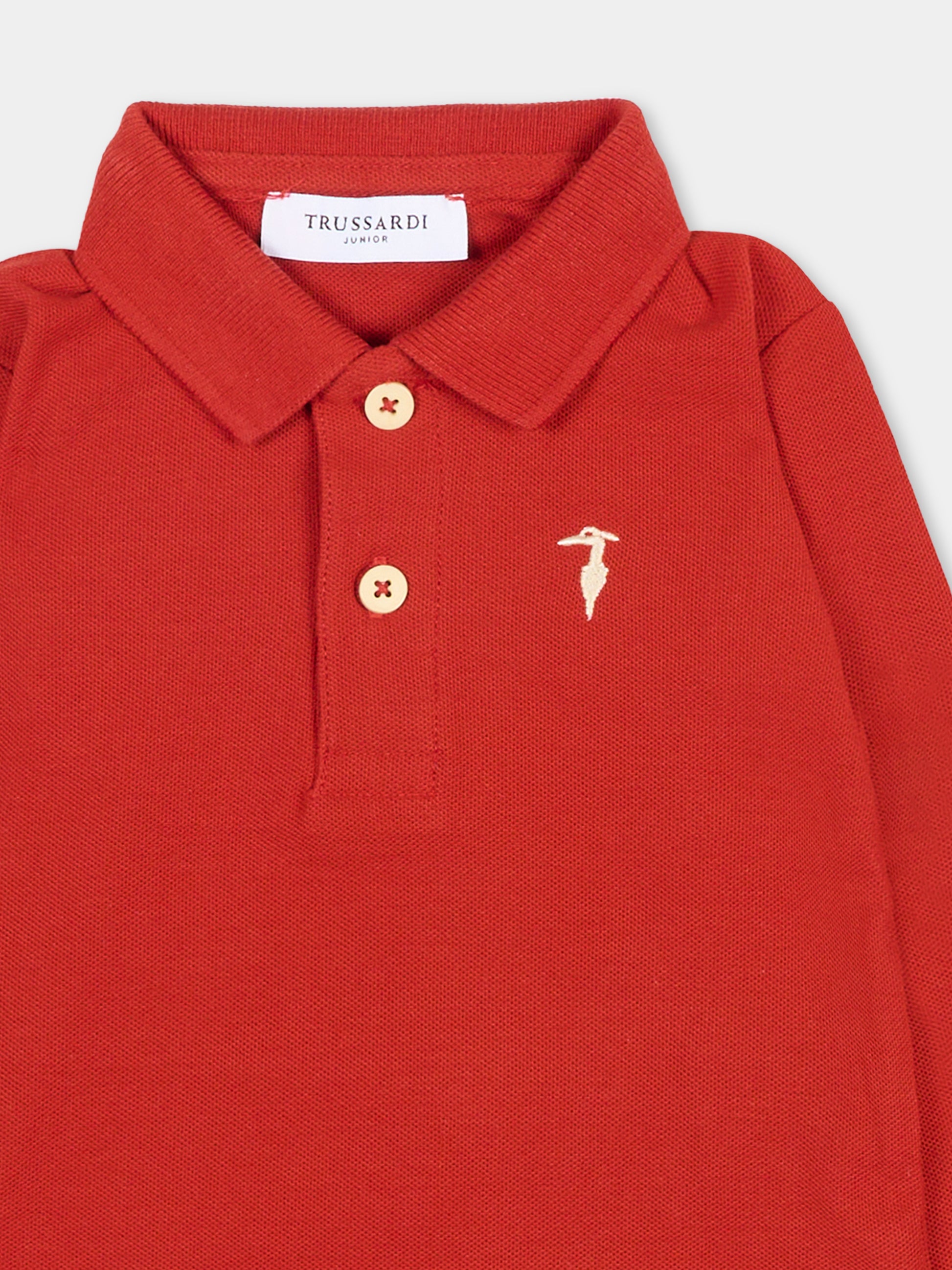 Polo rossa per neonato con logo,Trussardi Junior,TIA25022PO EMBOLDENED