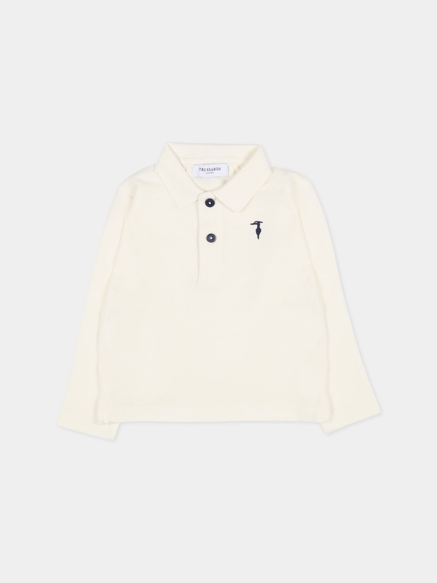 Polo bianca per neonato con logo,Trussardi Junior,TIA25022PO OFF-WHITE