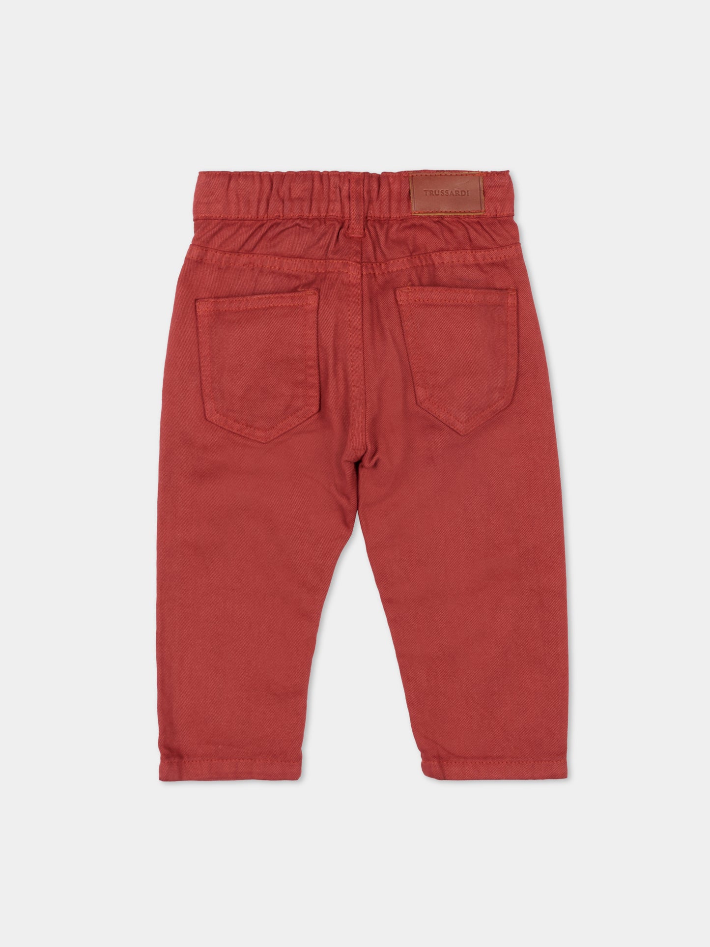 Pantaloni rossi per neonato con logo,Trussardi Junior,TIA25035PA EMBOLDENED