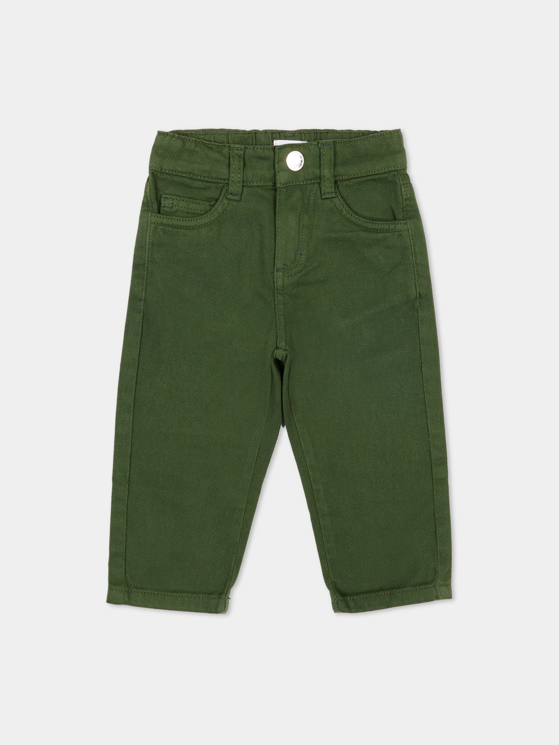 Pantaloni verdi per neonato con logo,Trussardi Junior,TIA25035PA PINENEEDLE