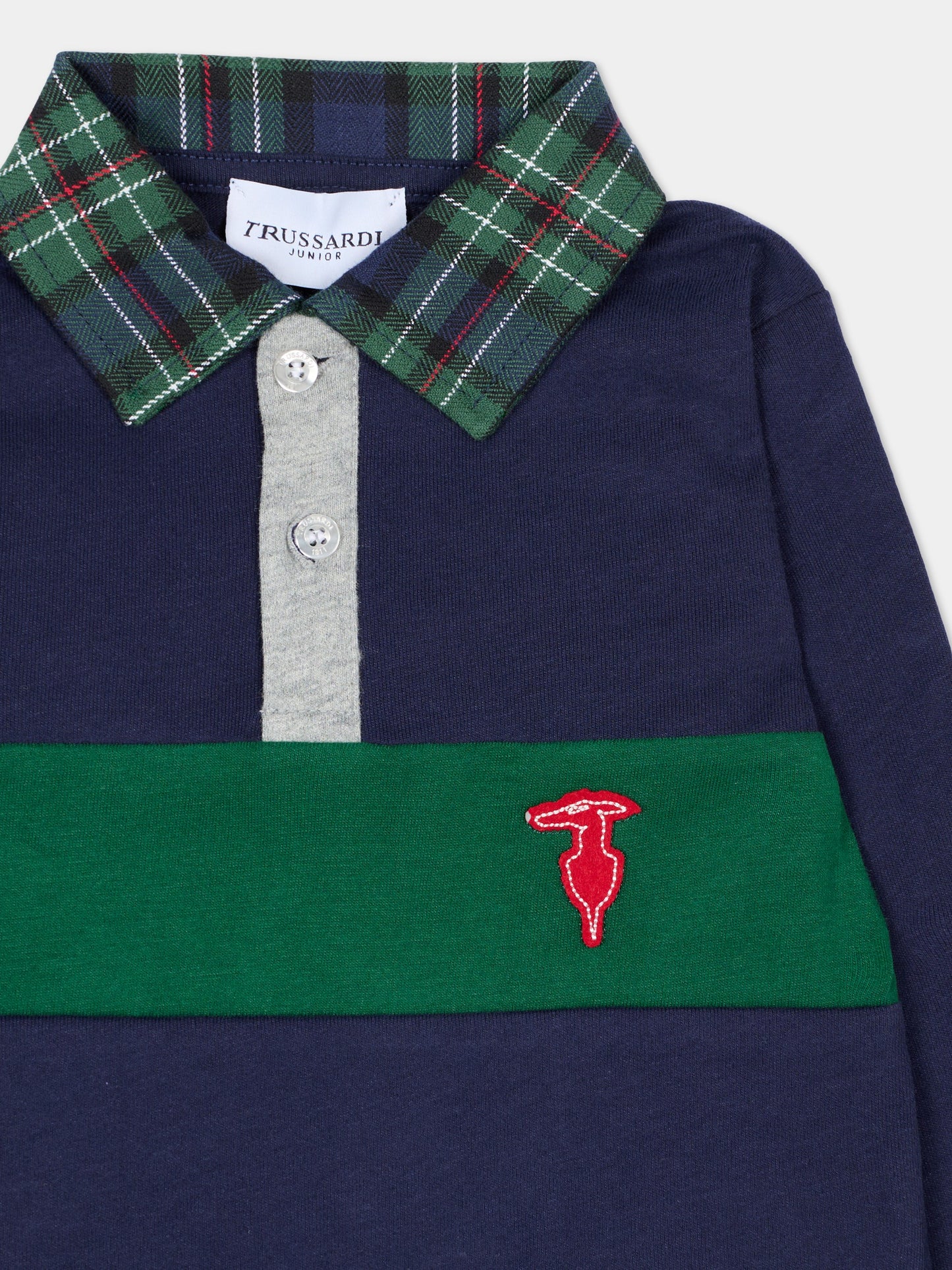 Polo blu per neonato con logo,Trussardi Junior,TIA25043PO PEACOAT