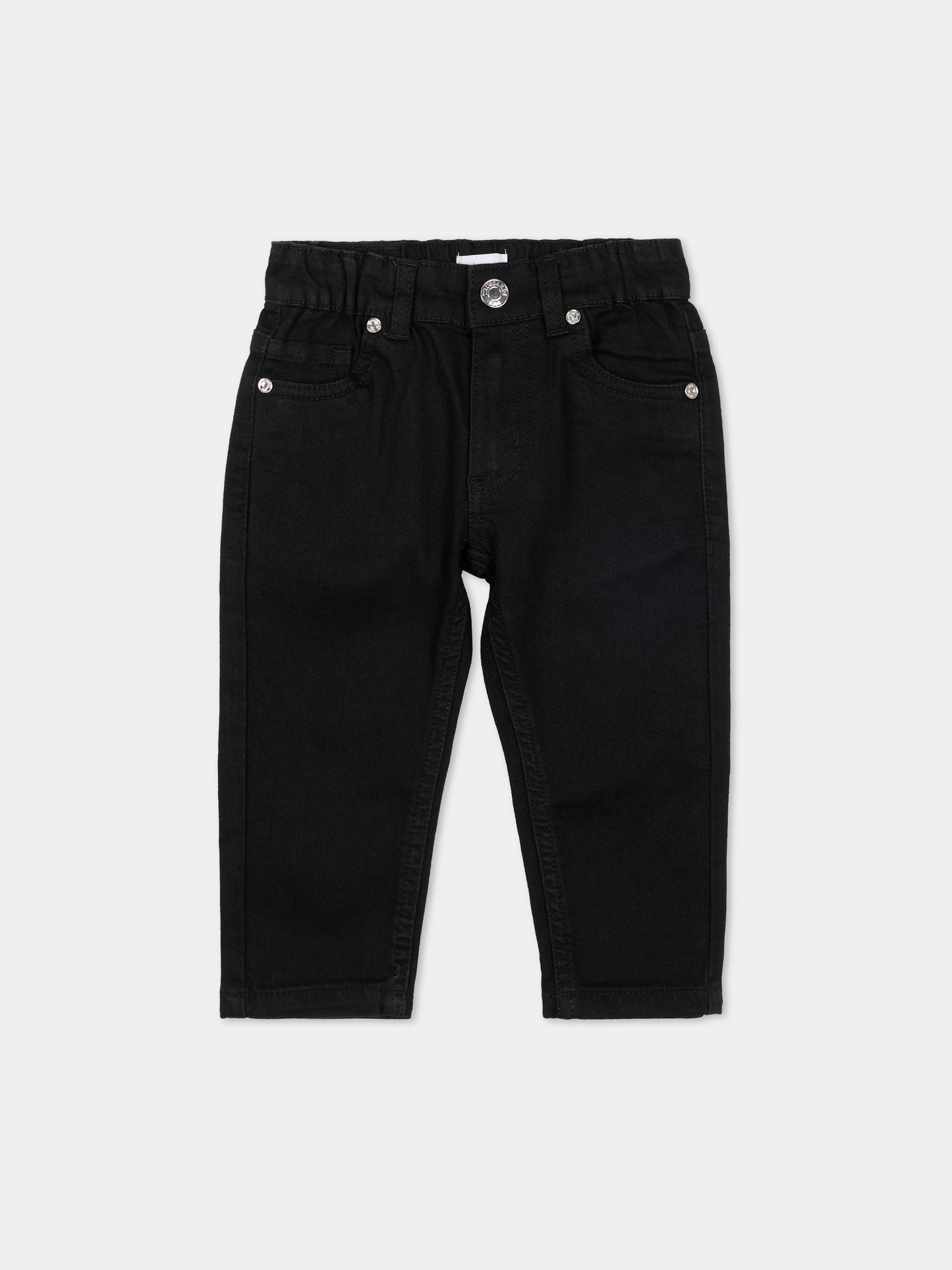 Jeans neri per neonato con logo,Trussardi Junior,TIA25088JE DENIM BLACK