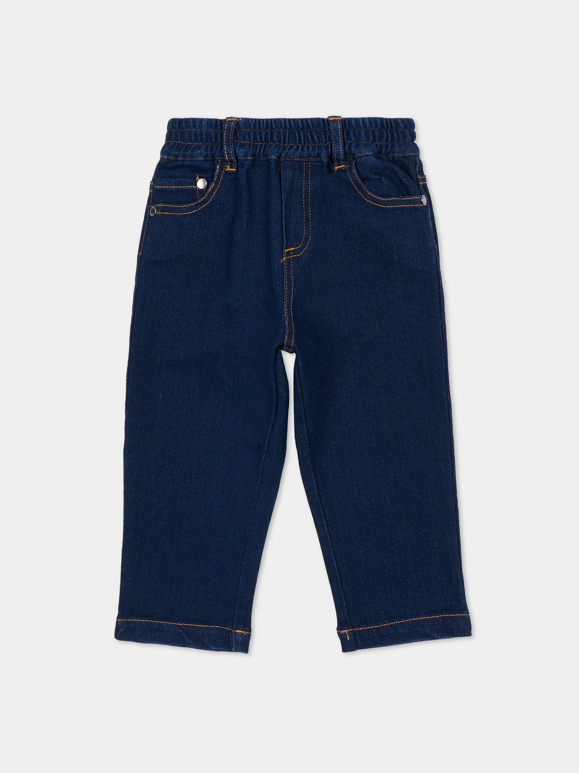 Jeans denim per neonato con logo,Trussardi Junior,TIA25098JE DENIM BLUE