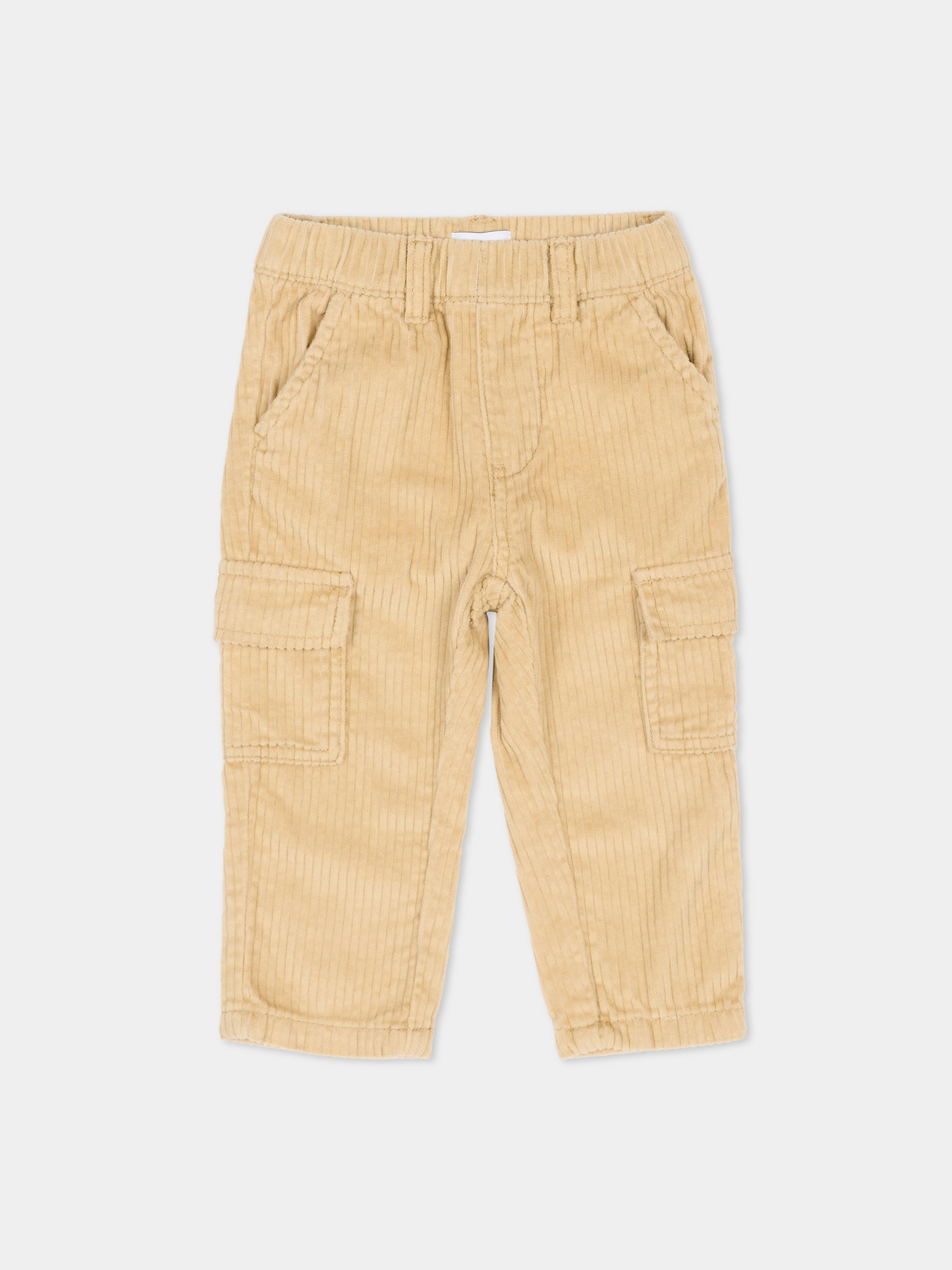 Pantaloni beige per neonato con logo,Trussardi Junior,TIA25111PA IRISH CREAM