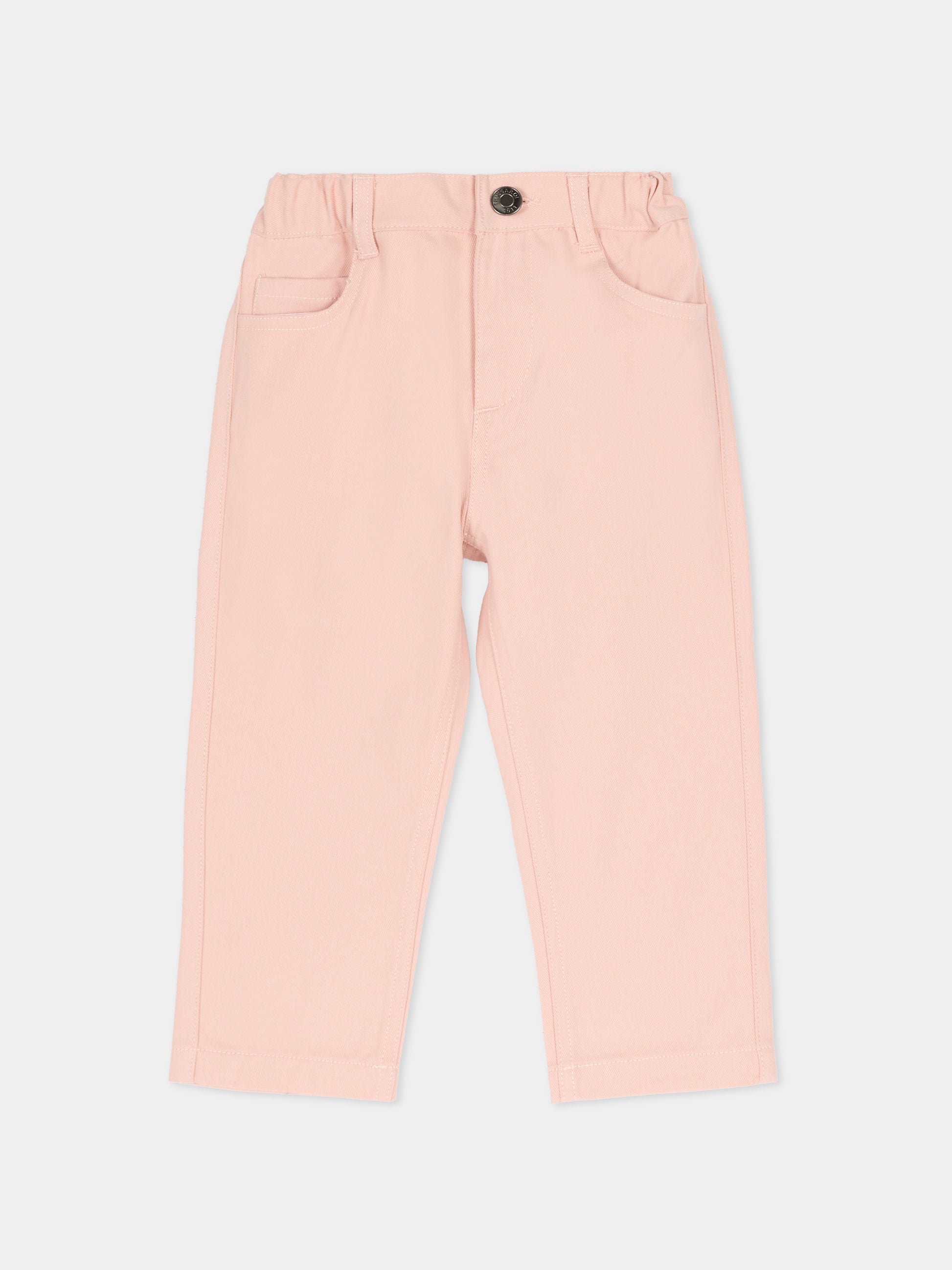 Pantaloni rosa per neonata con logo,Trussardi Junior,TIA25190PA ROSE SMOKE