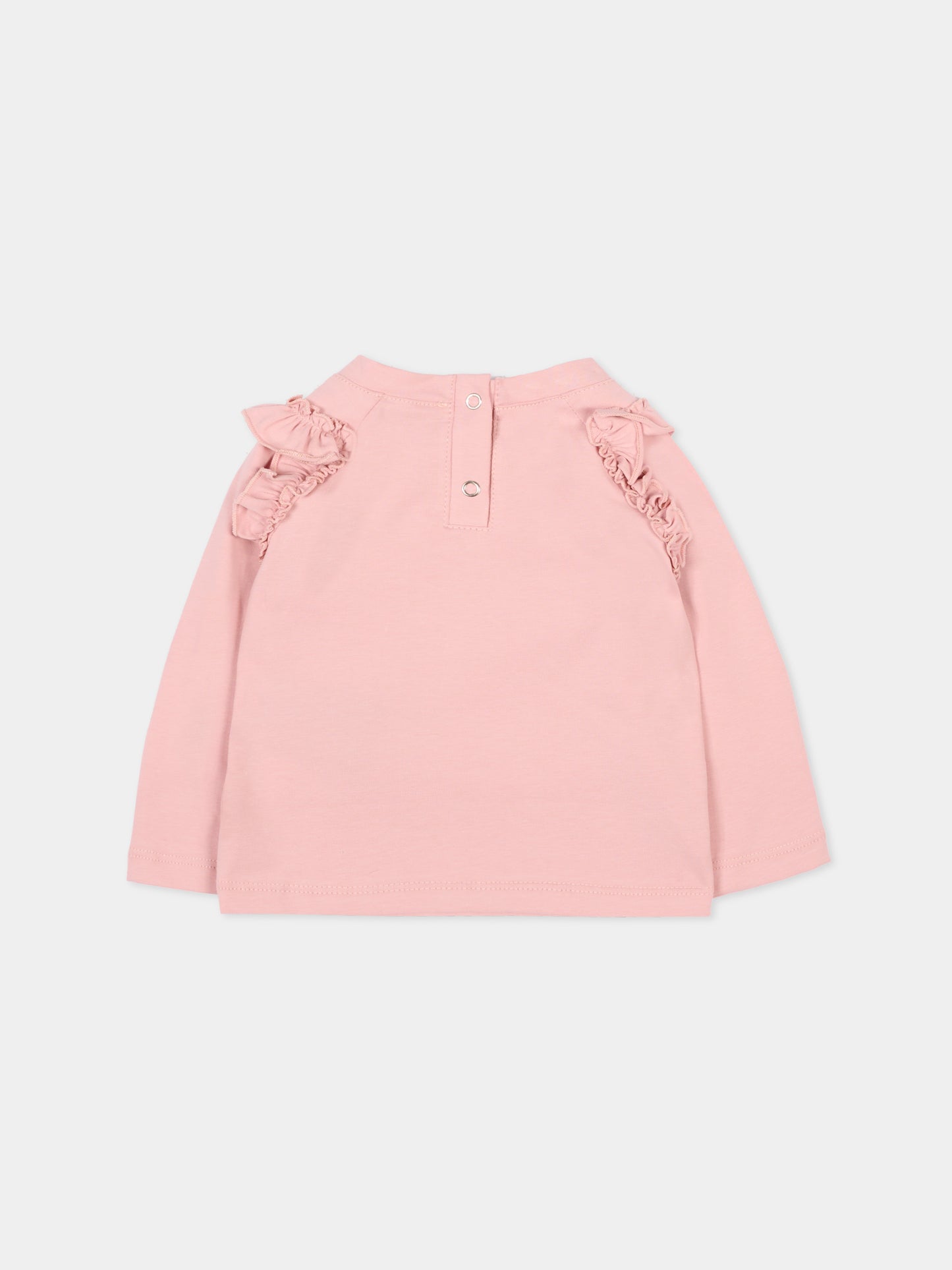 T-shirt rosa per neonata con logo,Trussardi Junior,TIA25199TS ROSE SMOKE