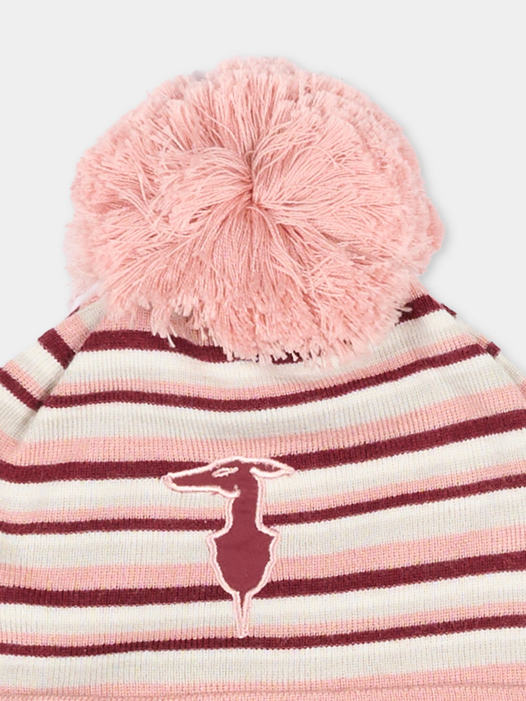 Berretto multicolor per neonata con logo,Trussardi Junior,TIA25225HA STRIPES PATCH