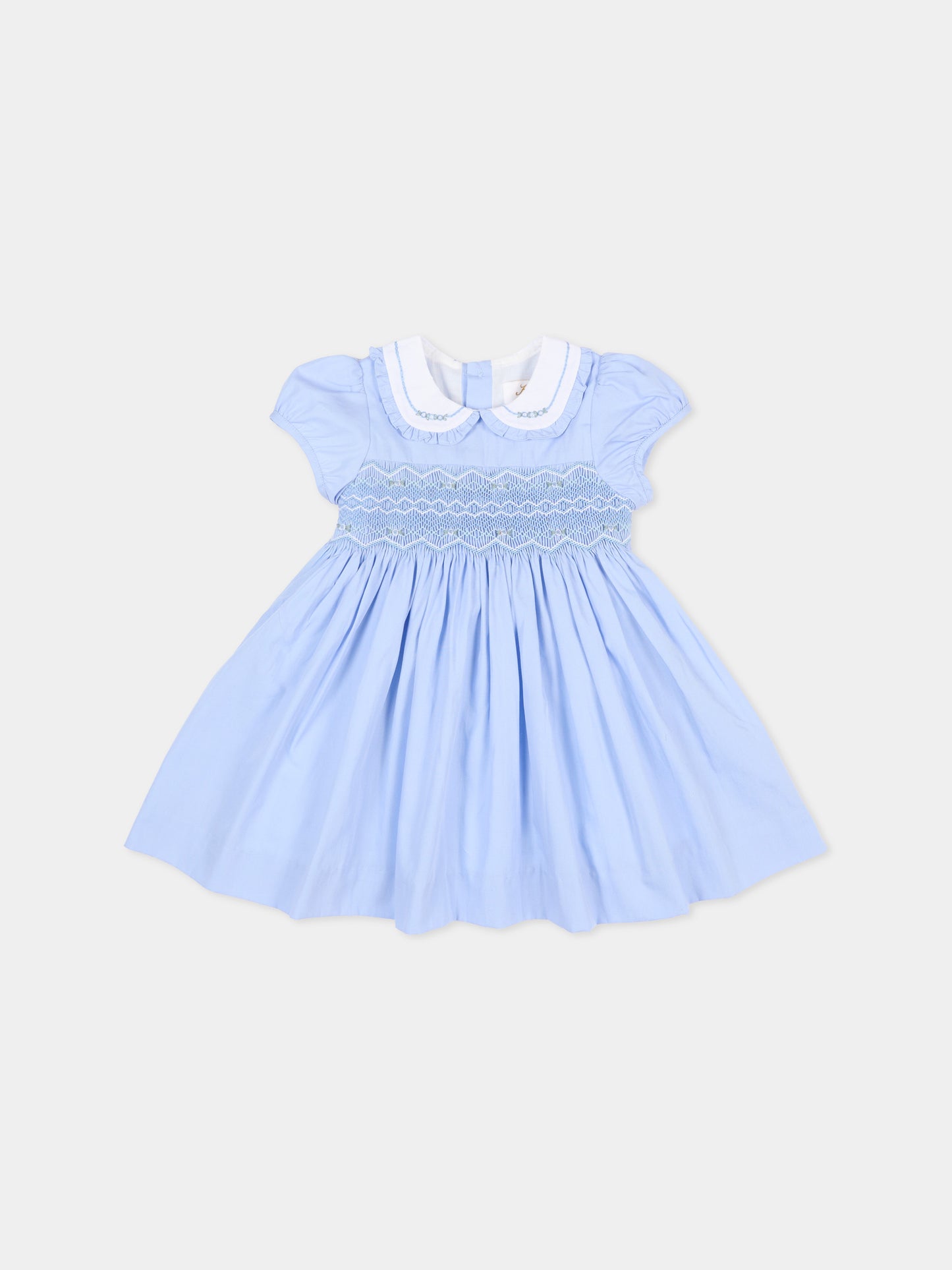 Vestito celeste Héloise per neonata,Kidiwi Handmade,36021-TU275