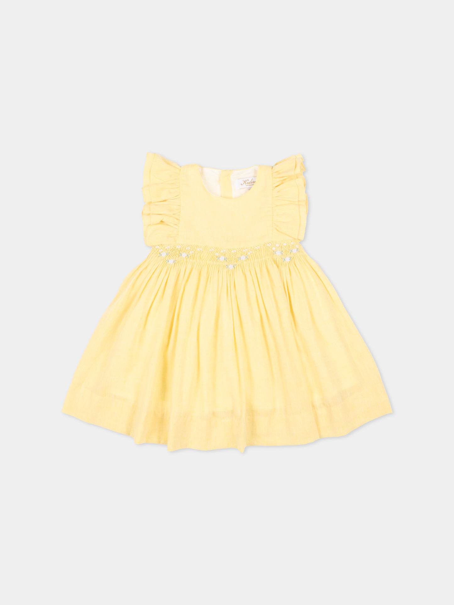 Vestito giallo Clarissa per neonata,Kidiwi Handmade,36171-TU290
