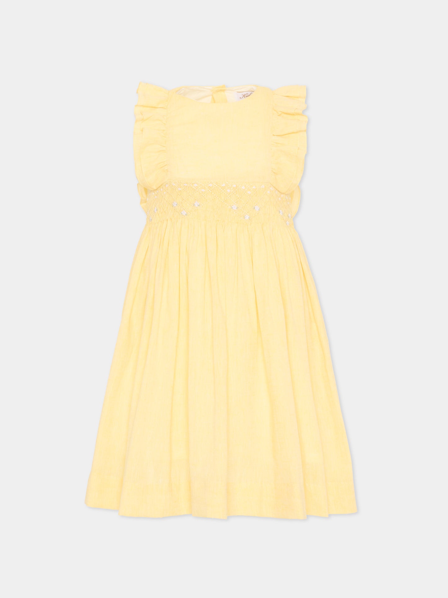 Vestito giallo Clarissa per bambina,Kidiwi Handmade,36171-TU290