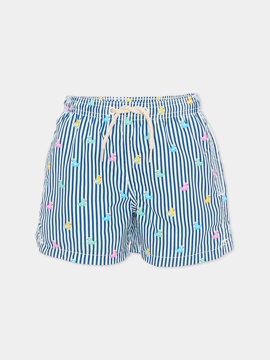 Boxer mare blu Jean Lighting per bambino con paperelle,Mc2 Saint Barth,JEA0004 03290L
