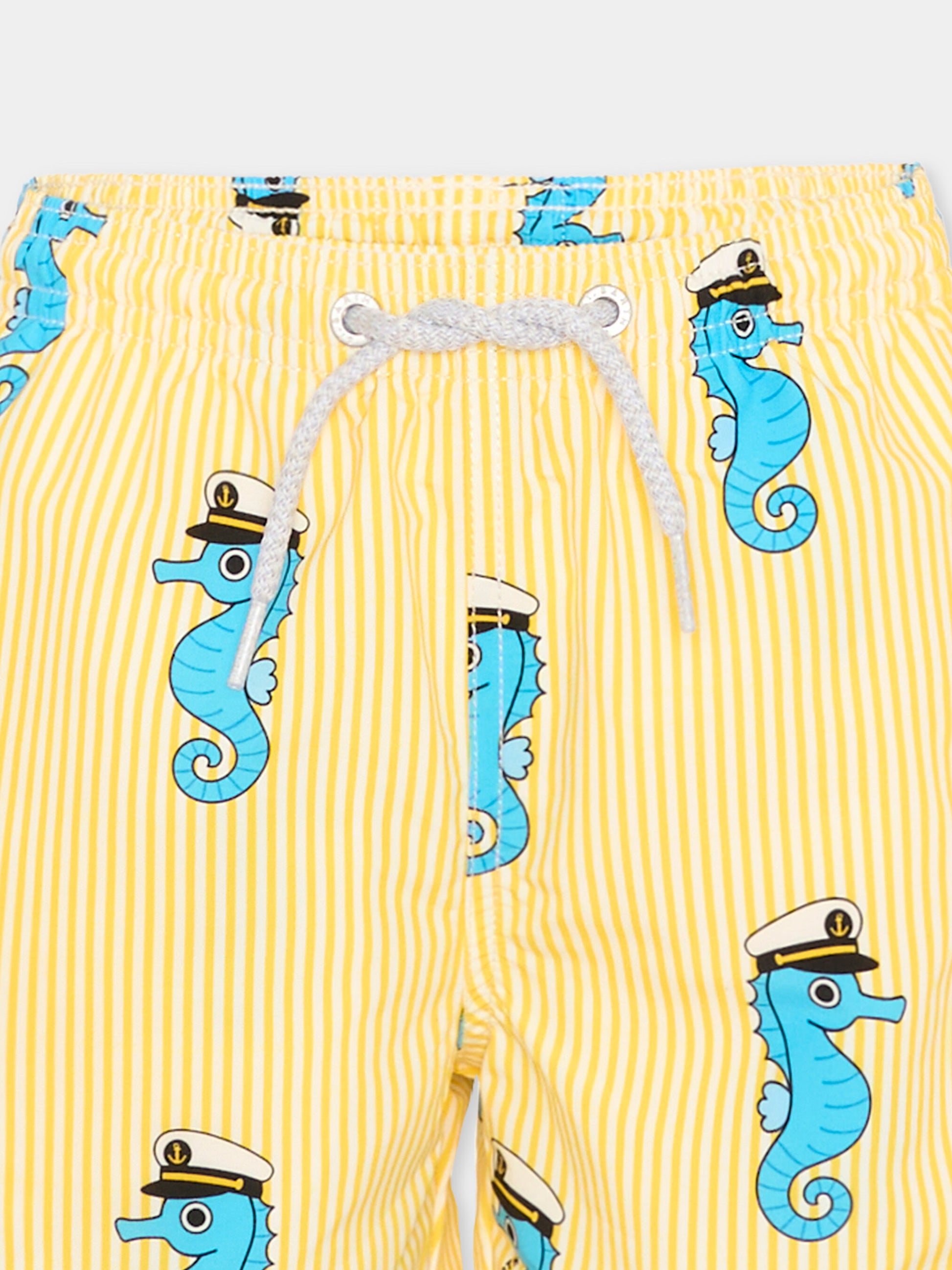 Boxer mare giallo con cavallucci per bambino,Mc2 Saint Barth,JEA0001 00863L