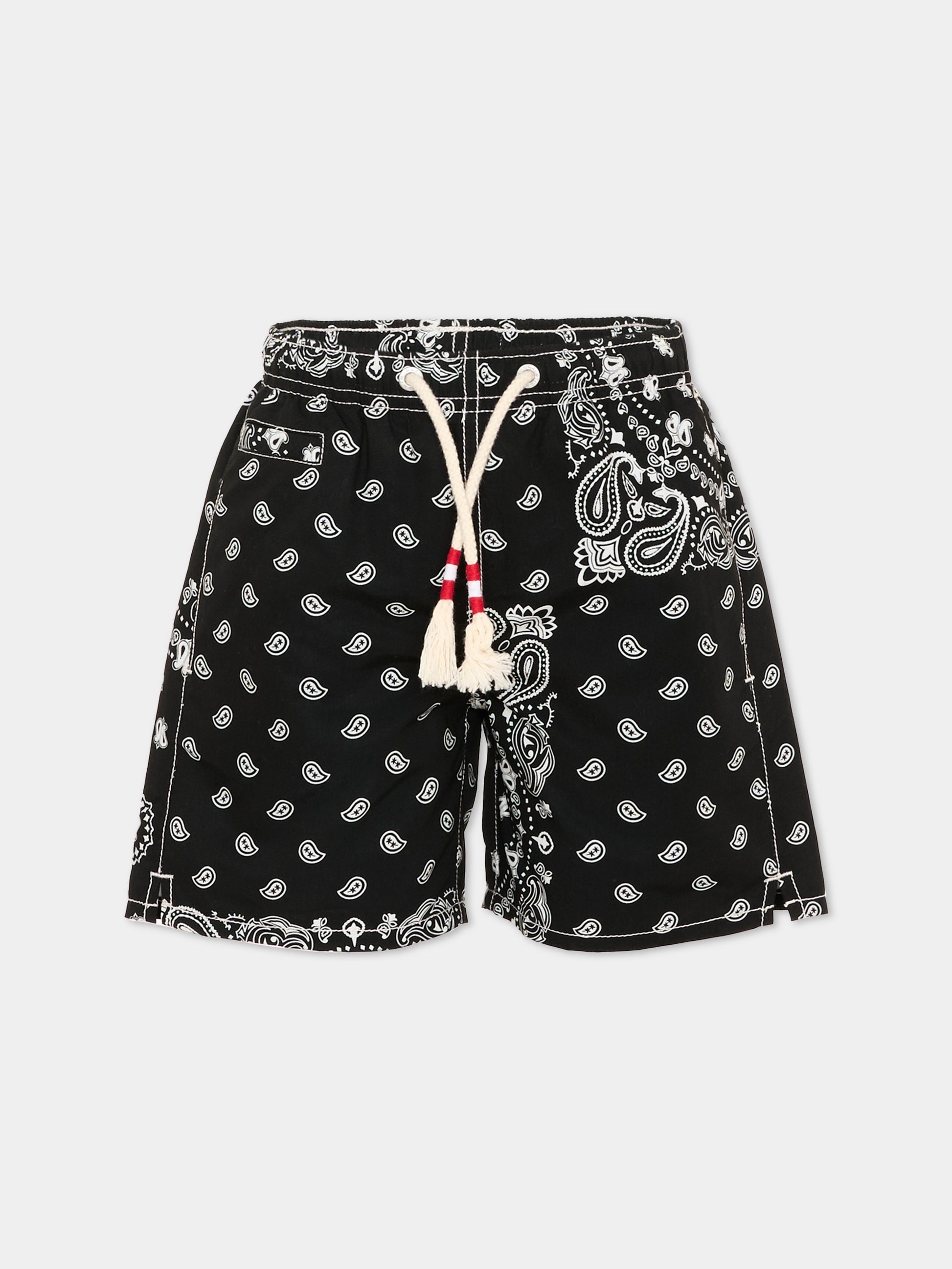 Boxer mare nero Caprese Jr per bambino stampa bandana,Mc2 Saint Barth,CAP0003 02212L