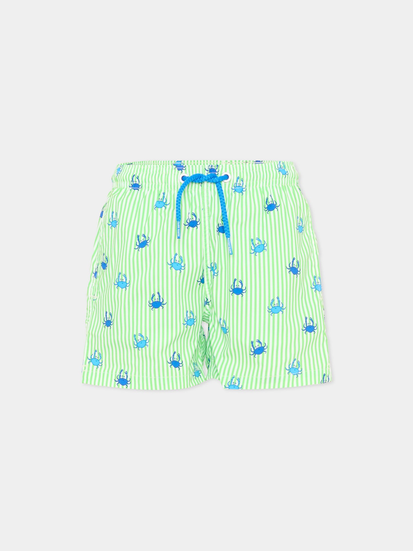 Green Jean Lighting Stretch swim shorts for Boy with crabs
