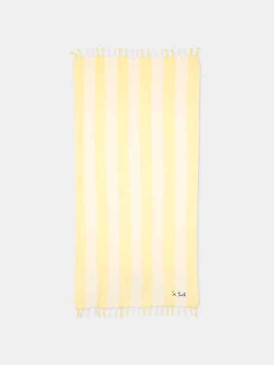 Telo mare giallo Foutas Light per bambini a righe,Mc2 Saint Barth,FOUL002 02917L