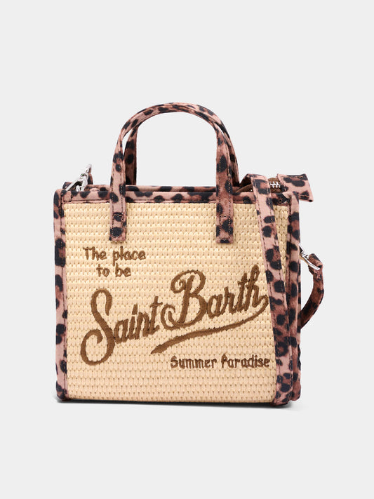 Borsa beige Vivian Mini Straw per bambina animalier,Mc2 Saint Barth,VIVM001 02781L