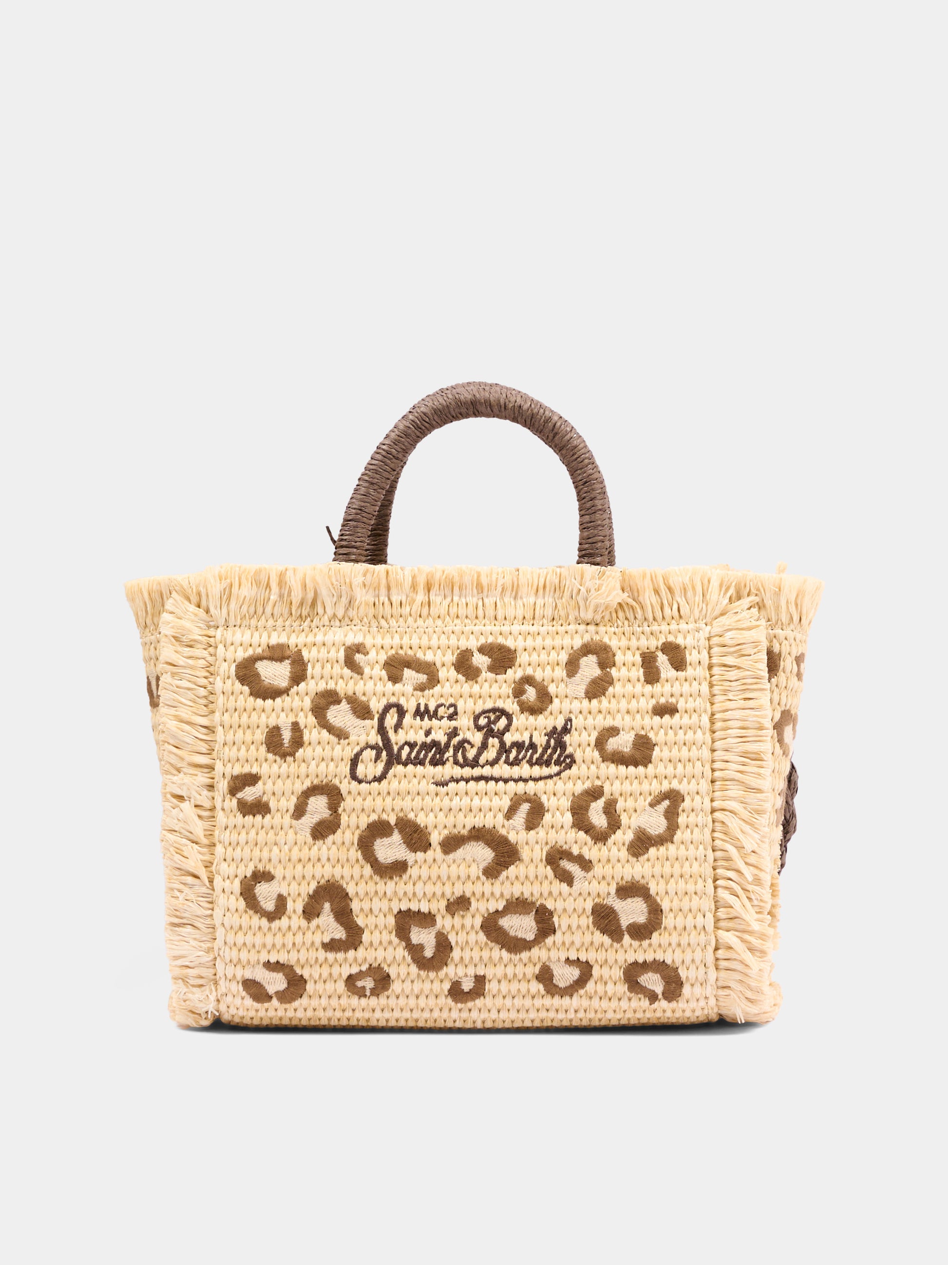 Borsa mare beige Vanity Mini Straw per bambina animalier,Mc2 Saint Barth,VAMI009 00349L