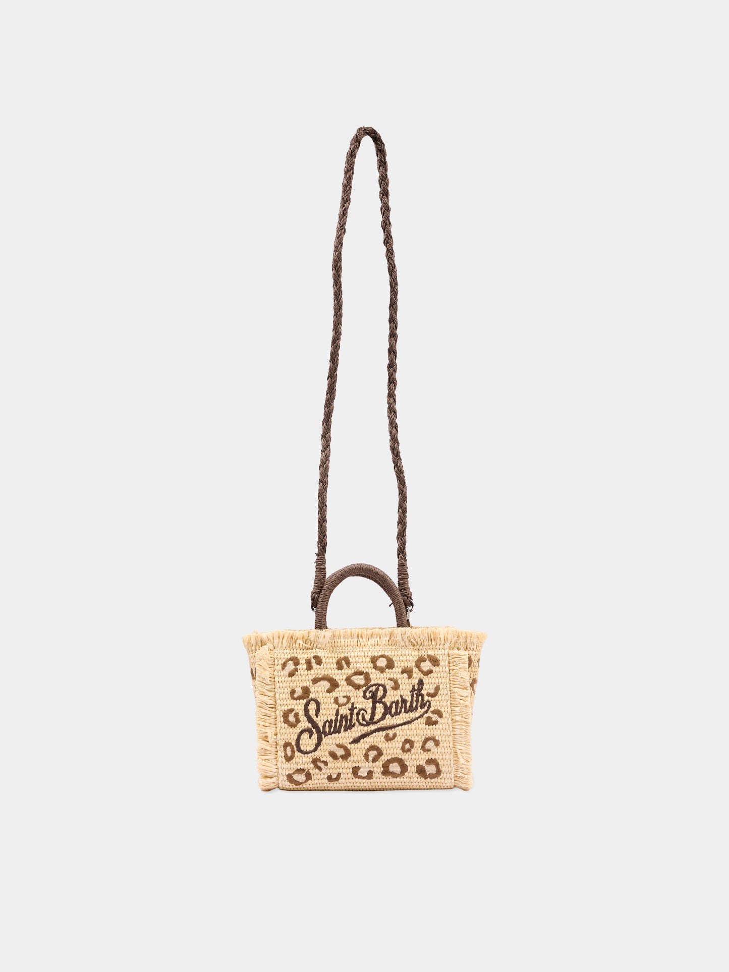 Borsa mare beige Vanity Mini Straw per bambina animalier,Mc2 Saint Barth,VAMI009 00349L