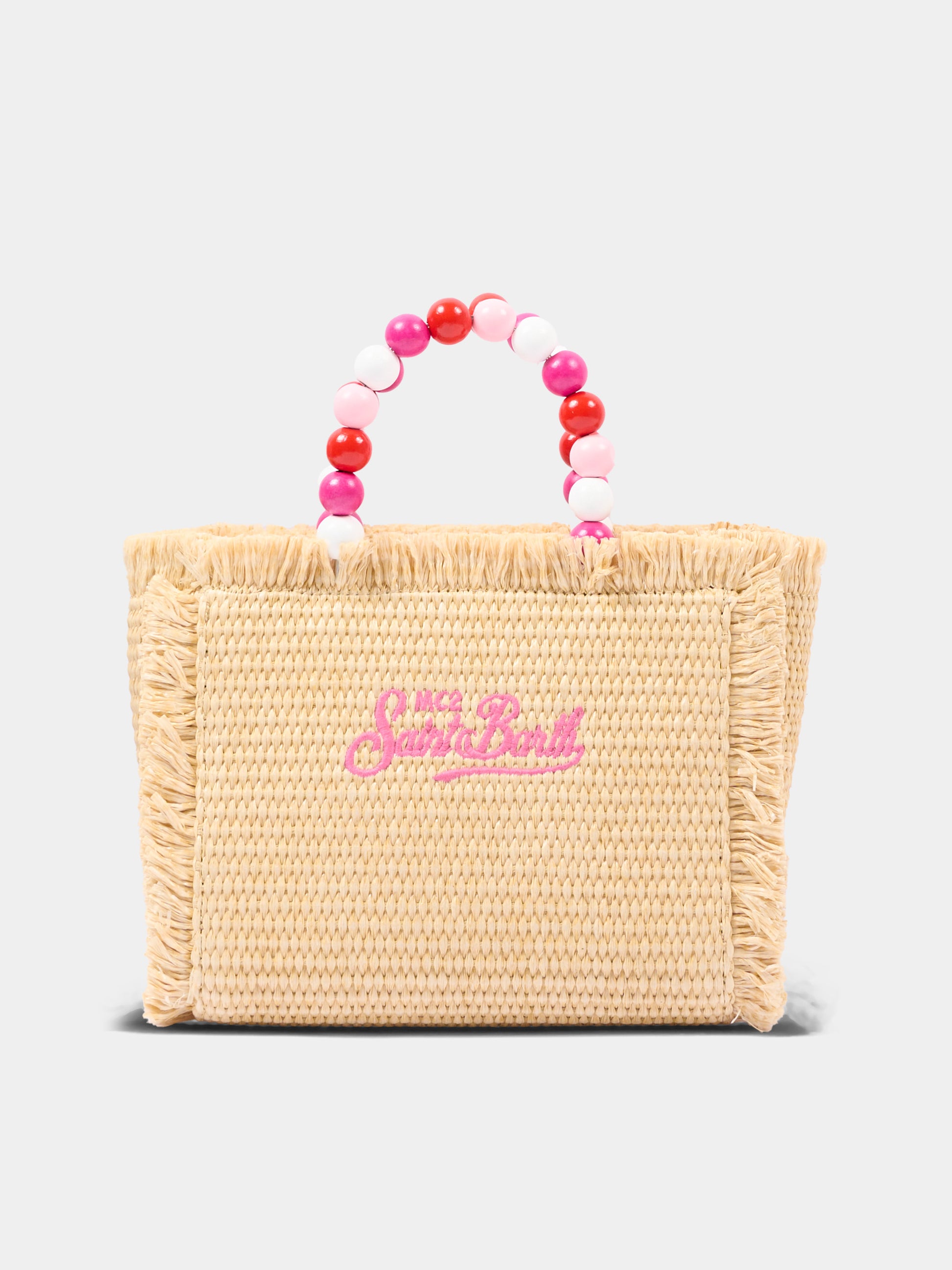 Borsa mare beige Vanity Mini Straw per bambina,Mc2 Saint Barth,VAMI009 00347L