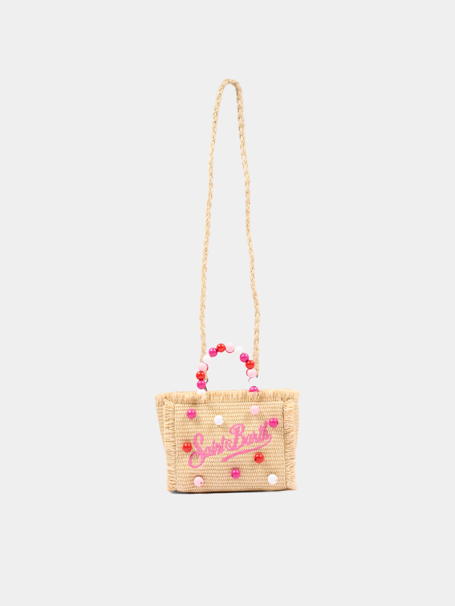 Borsa mare beige Vanity Mini Straw per bambina,Mc2 Saint Barth,VAMI009 00347L