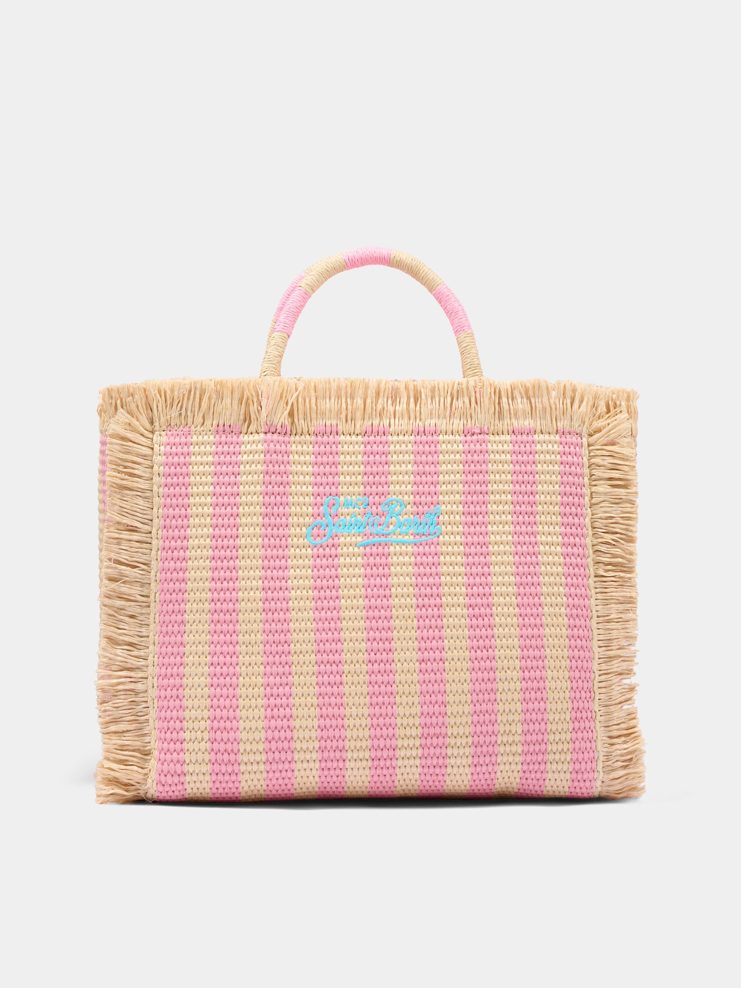 Borsa mare rosa Colette Straw per bambina,Mc2 Saint Barth,COL0017 00407L