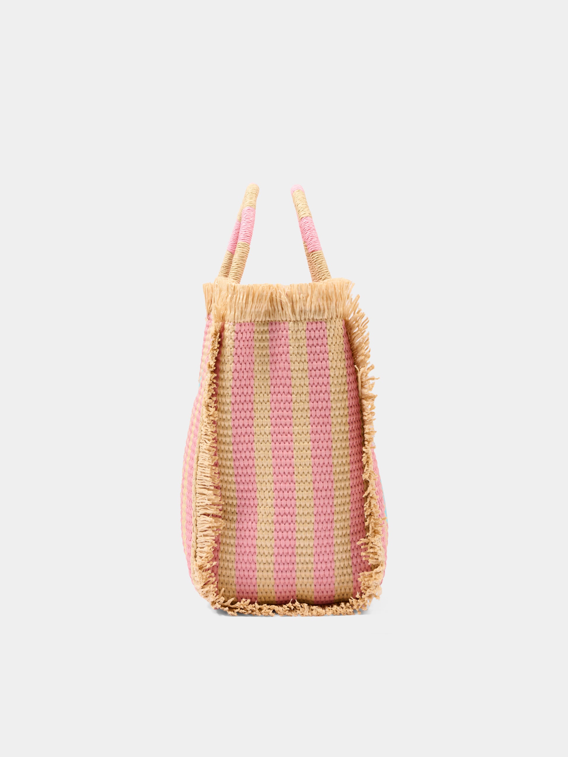 Borsa mare rosa Colette Straw per bambina,Mc2 Saint Barth,COL0017 00407L