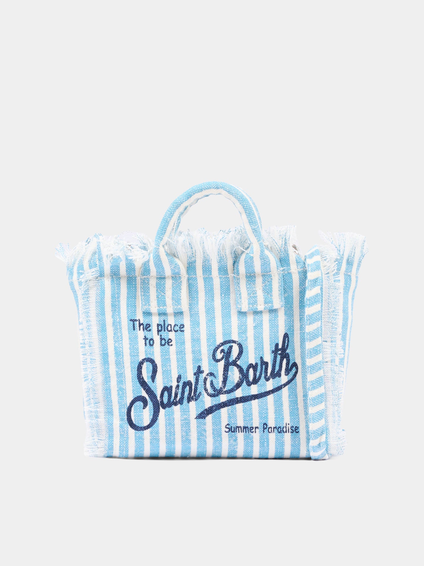 Borsa celeste Vanity Mini Linen per bambina,Mc2 Saint Barth,VAMI008 00398L