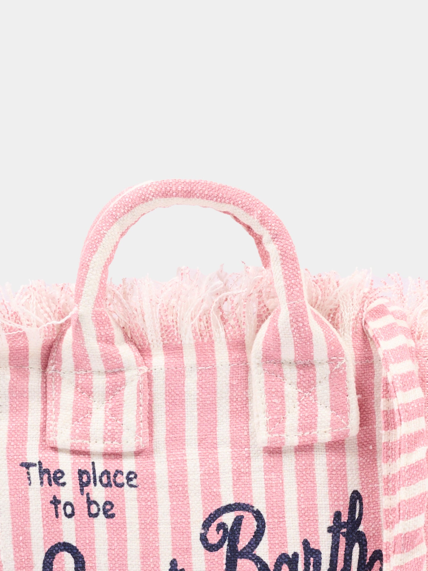 Borsa rosa Vanity Mini Linen per bambina a righe,Mc2 Saint Barth,VAMI008 00397L