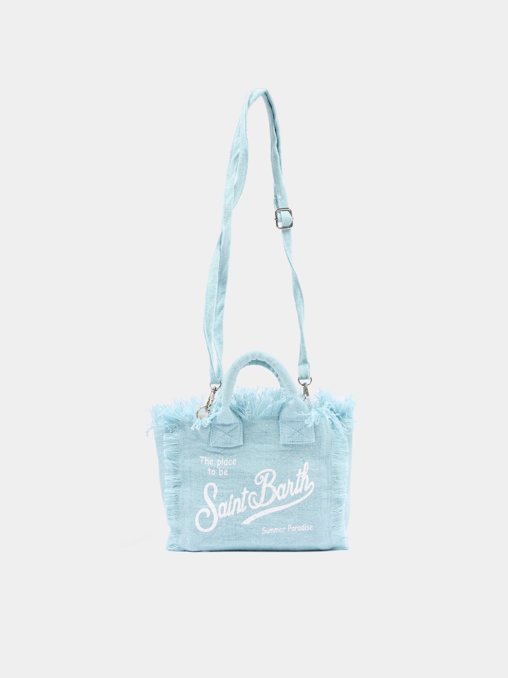 Borsa celeste Vanity Mini Linen per bambina,Mc2 Saint Barth,VAMI008 00555L